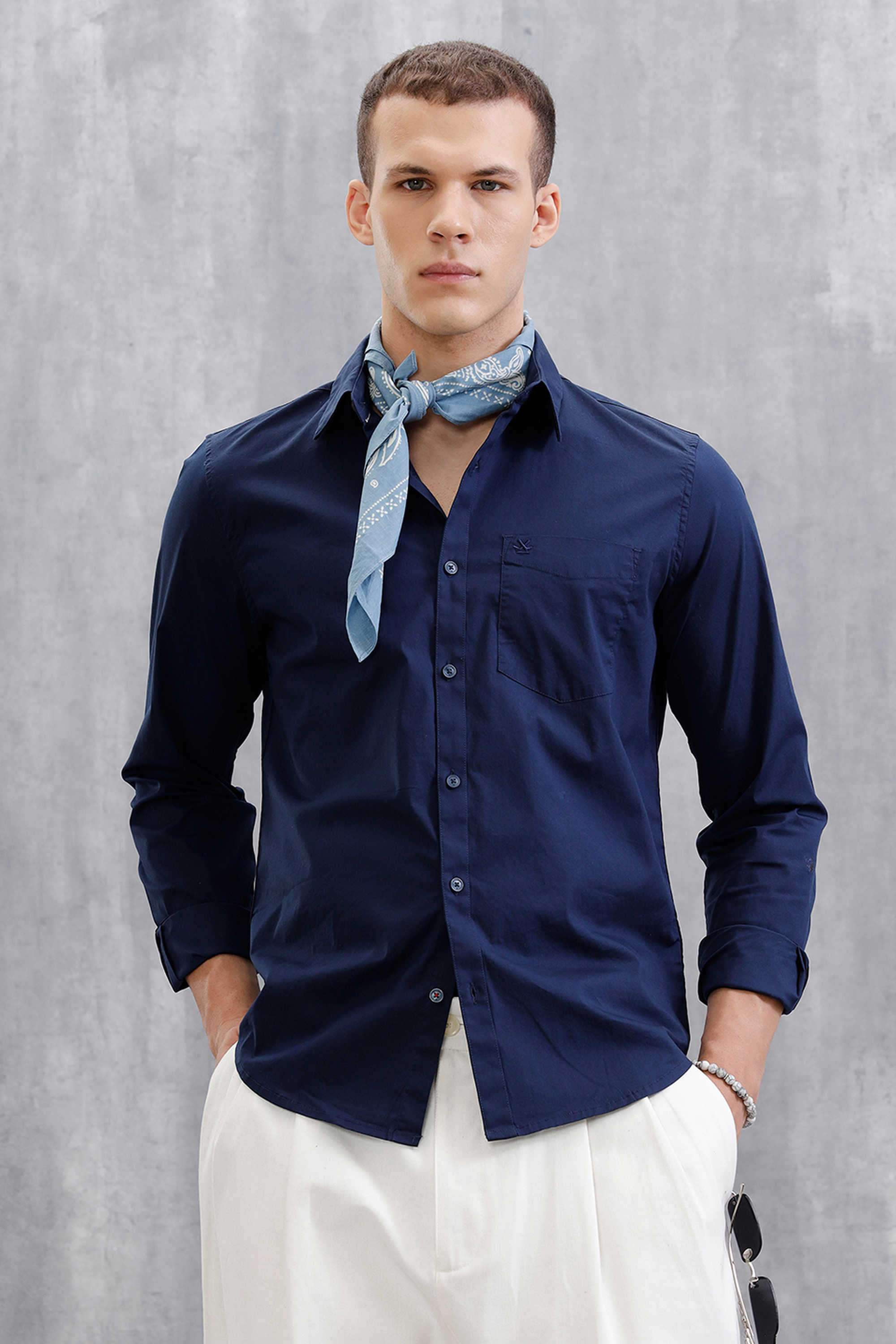 Solid-Cotton-Slim-Fit-Men-s-Casual-Wear-Shirt