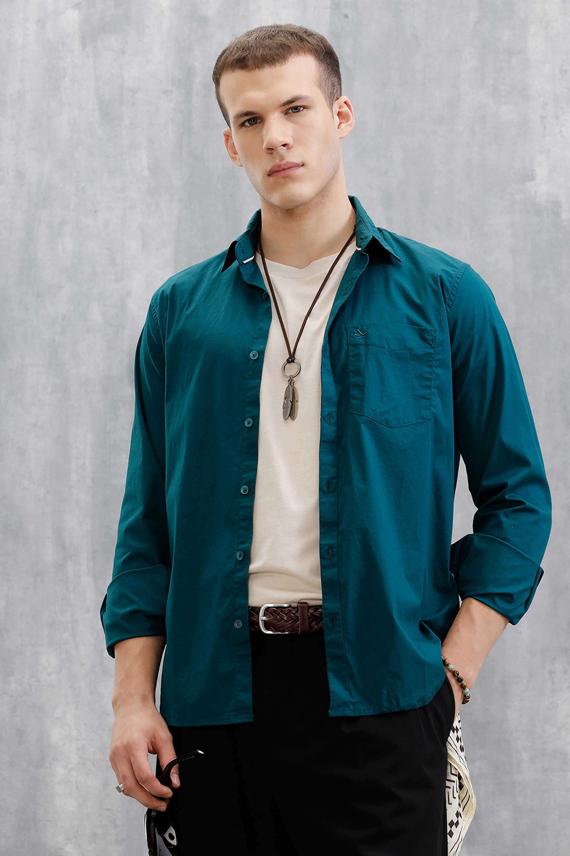 Solid-Cotton-Slim-Fit-Men-s-Casual-Wear-Shirt
