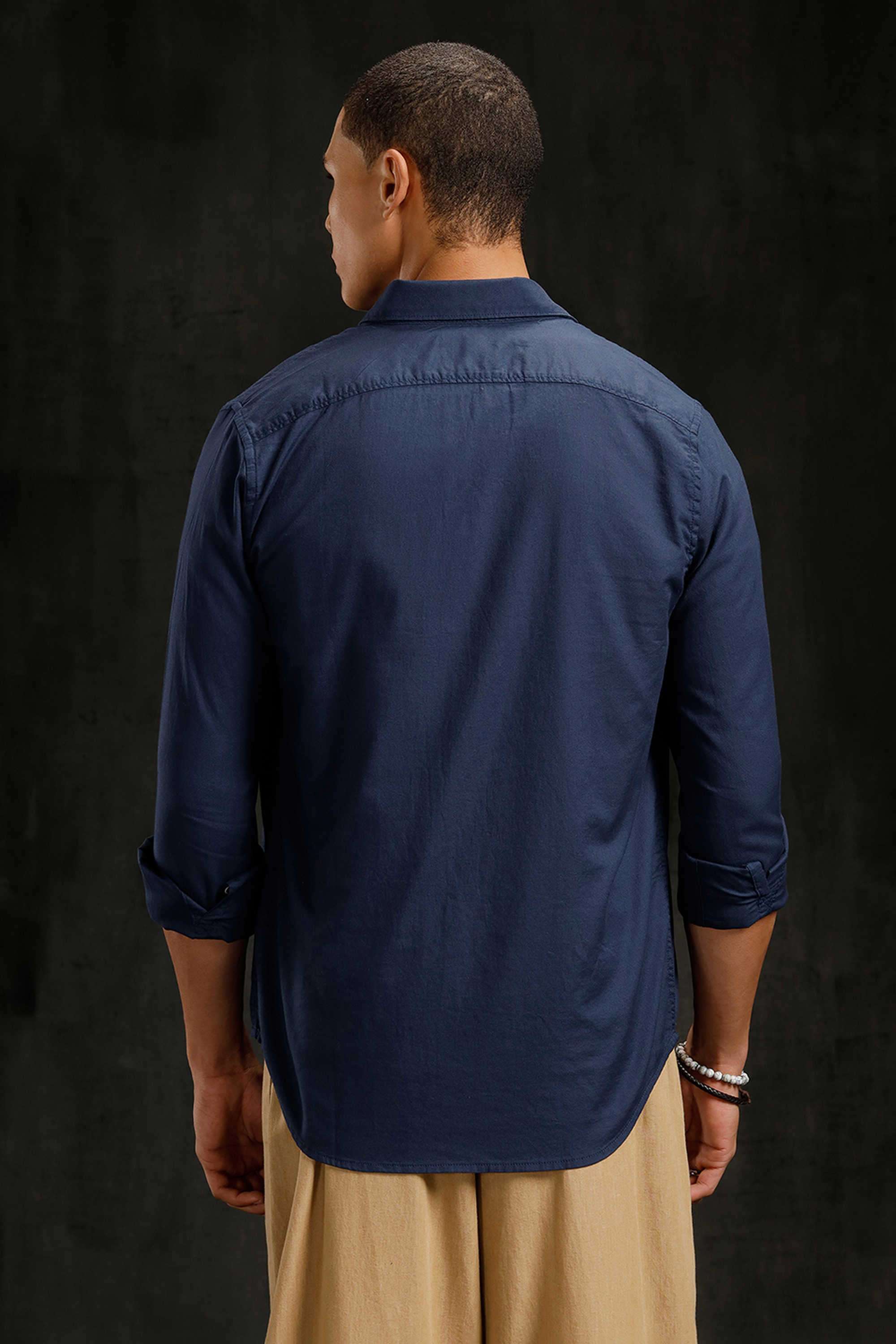 Solid-Cotton-Slim-Fit-Men-s-Casual-Wear-Shirt