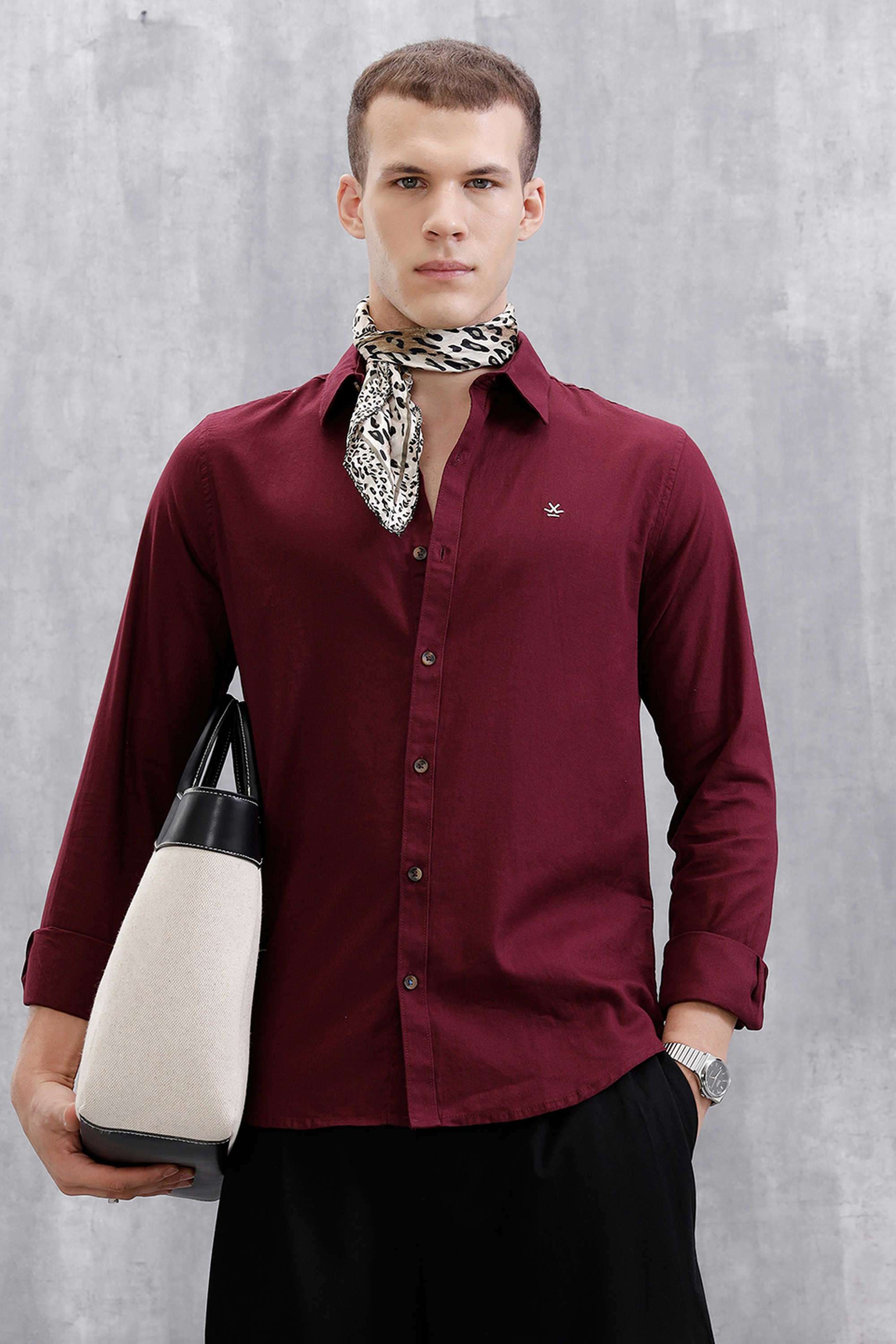 Solid-Cotton-Slim-Fit-Men-s-Casual-Wear-Shirt