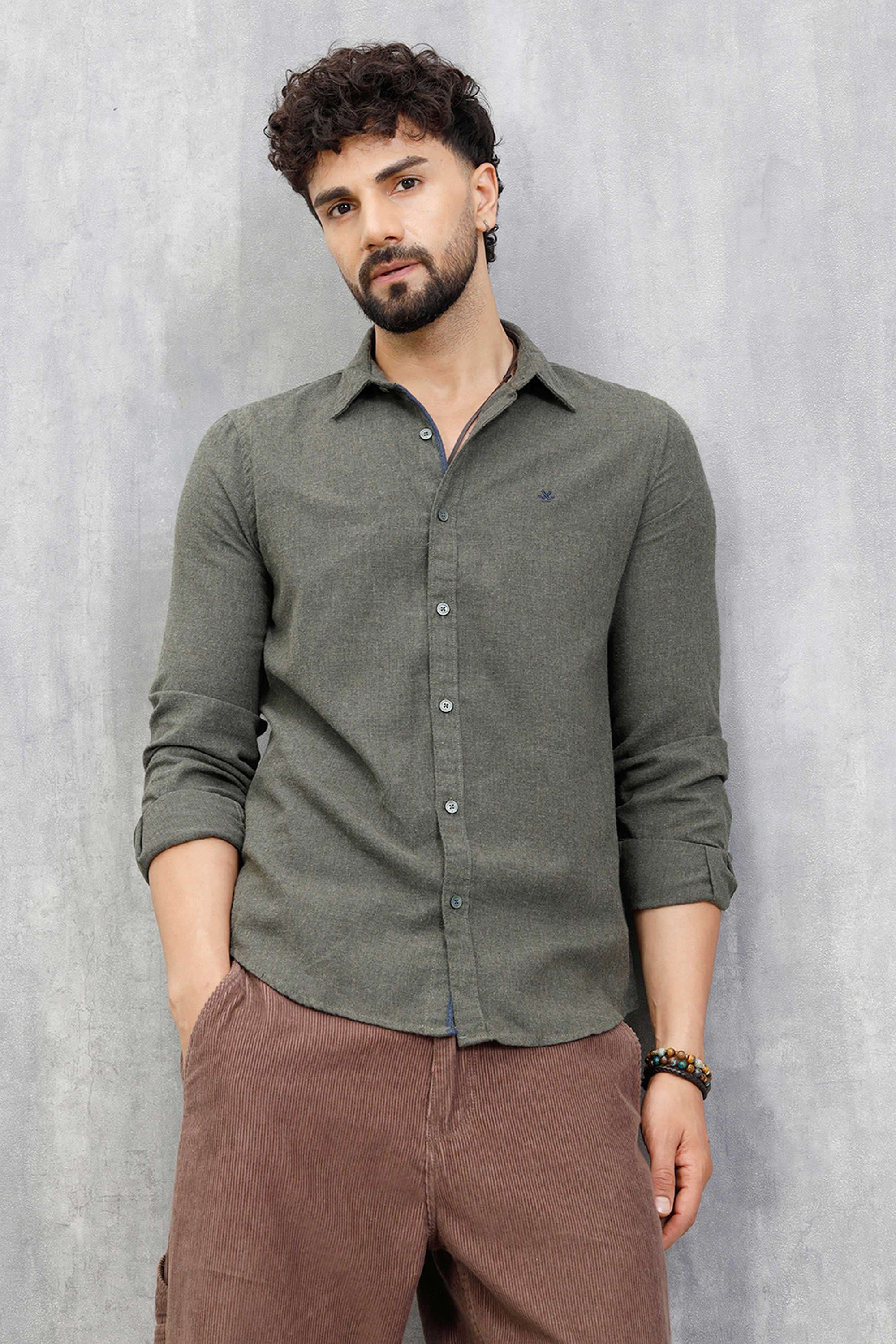 Solid-Cotton-Slim-Fit-Men-s-Casual-Wear-Shirt