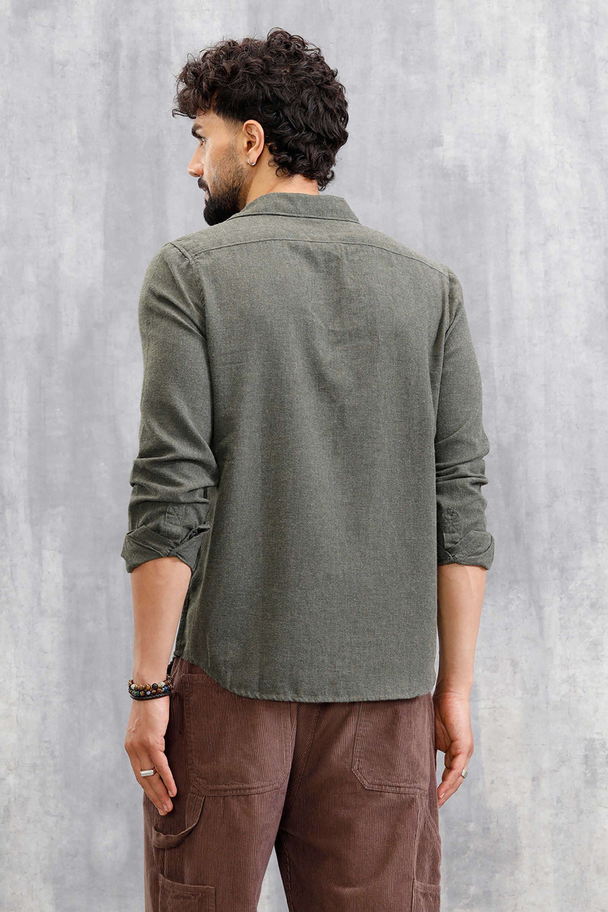 Solid-Cotton-Slim-Fit-Men-s-Casual-Wear-Shirt