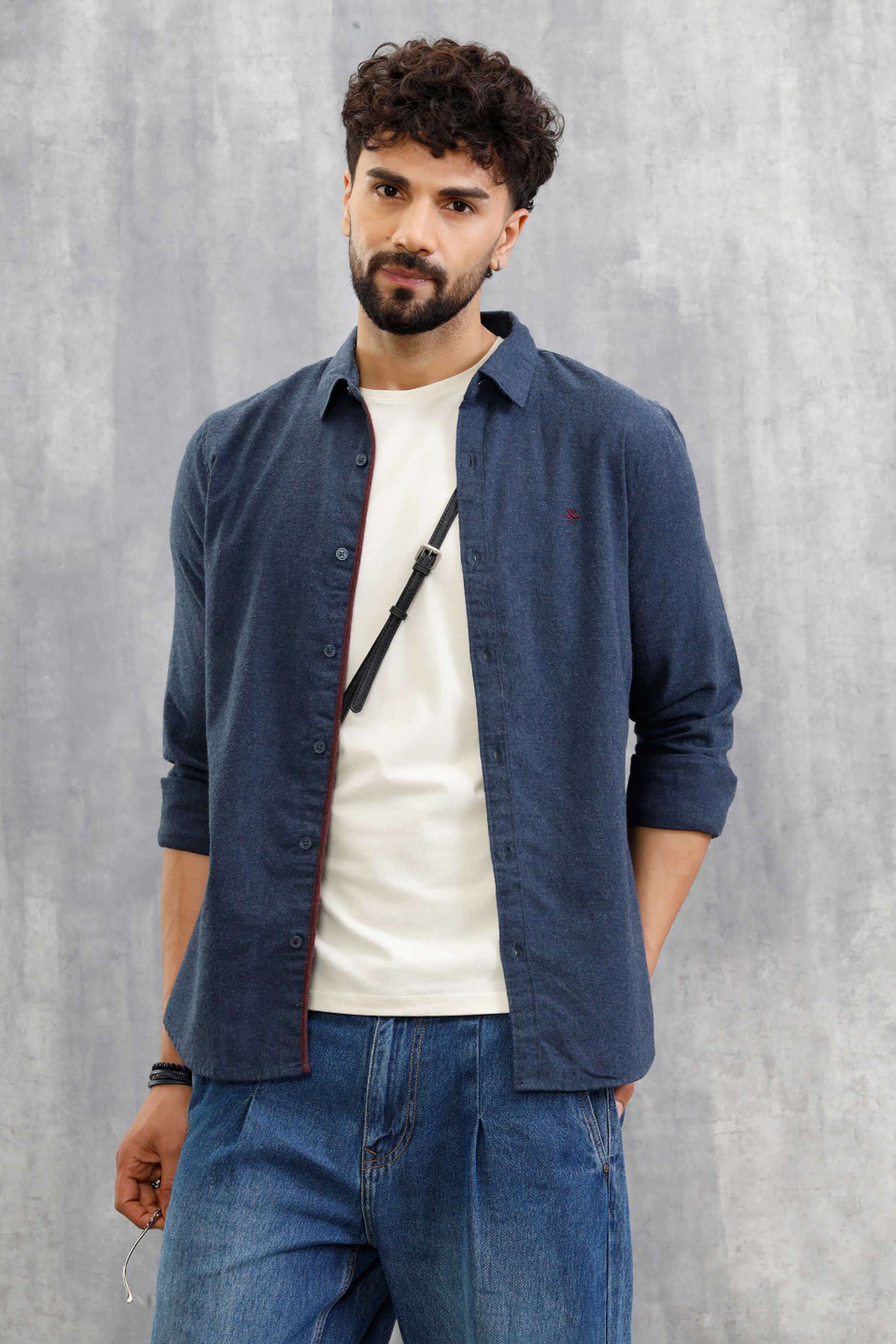 Solid-Cotton-Slim-Fit-Men-s-Casual-Wear-Shirt