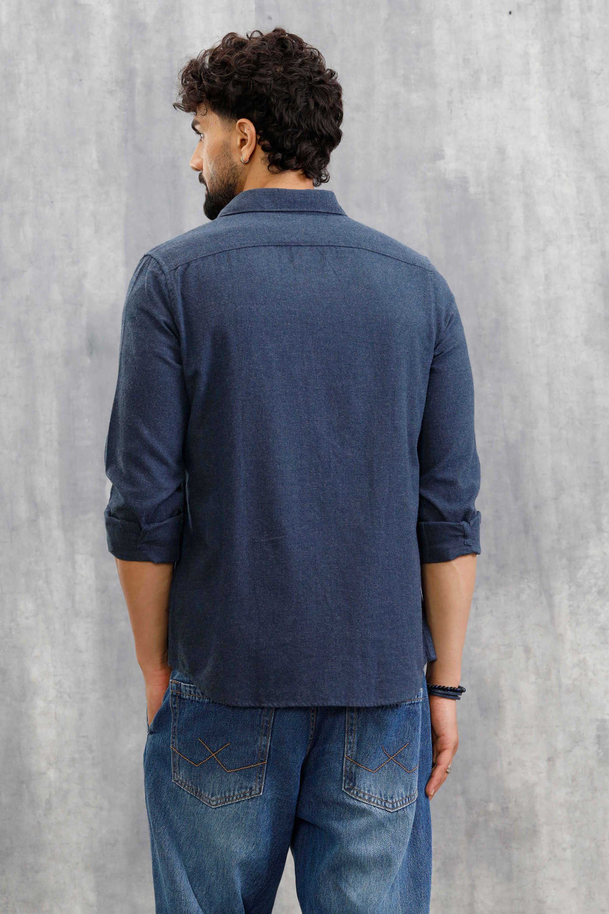 Solid-Cotton-Slim-Fit-Men-s-Casual-Wear-Shirt