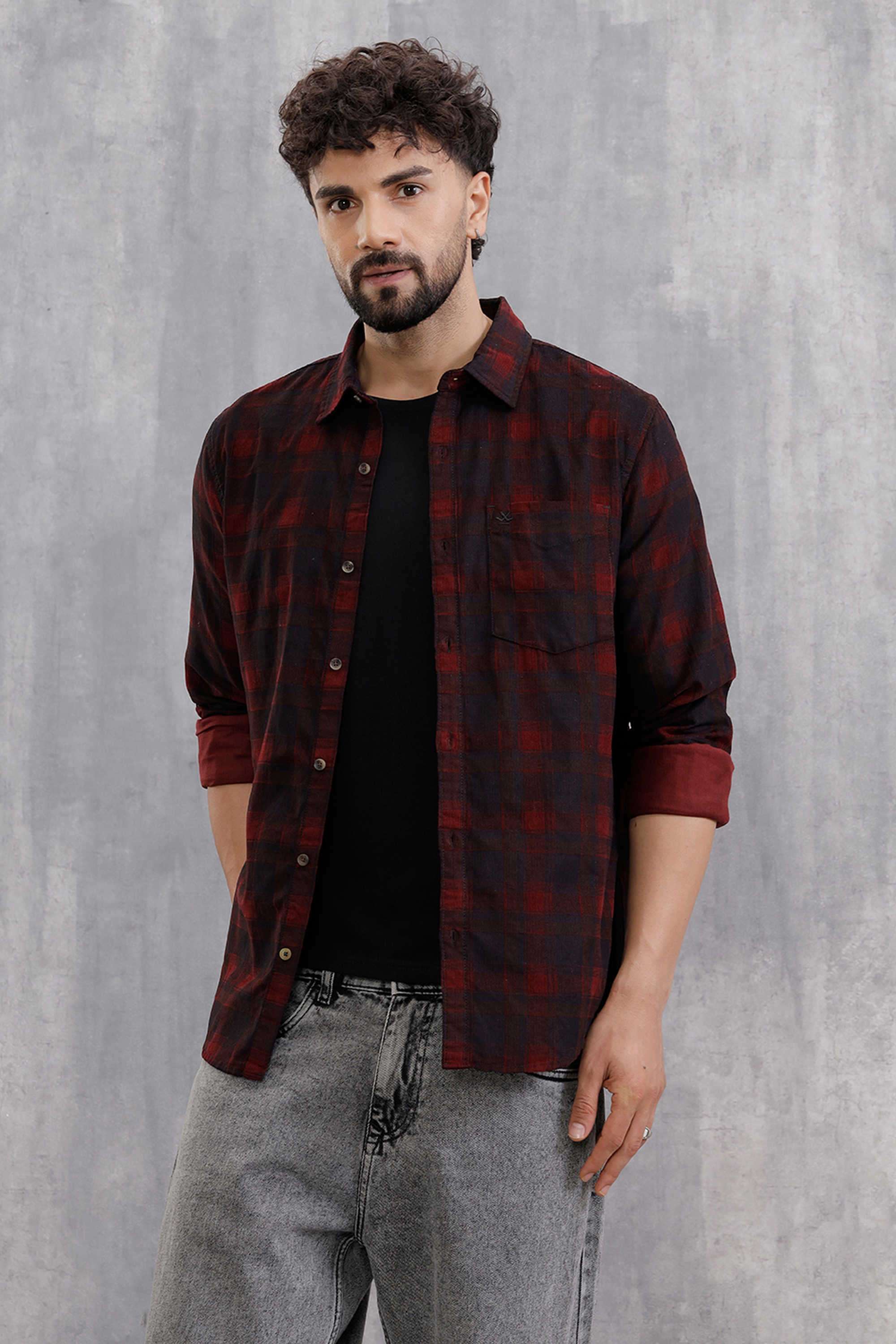 Checks-Cotton-Slim-Fit-Men-s-Casual-Wear-Shirt
