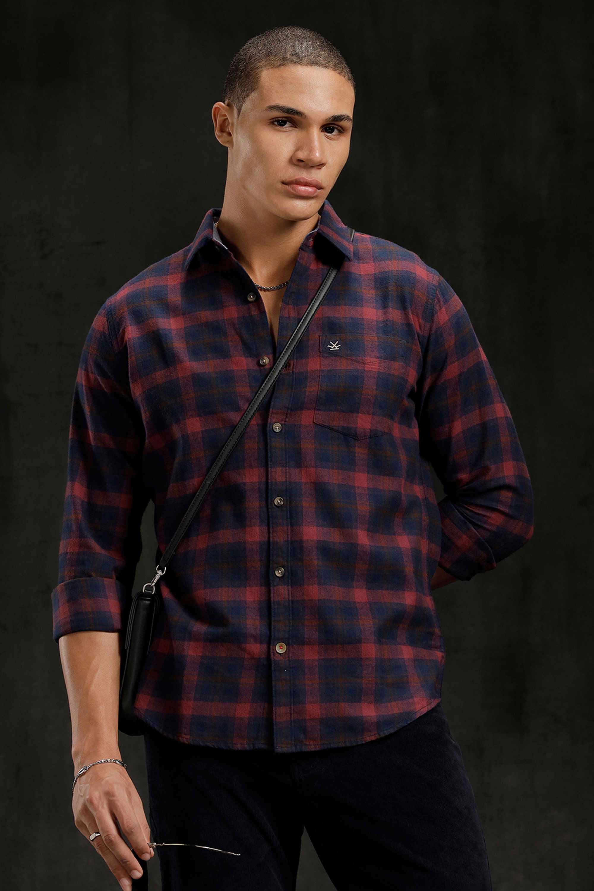 Checks-Cotton-Slim-Fit-Men-s-Casual-Wear-Shirt