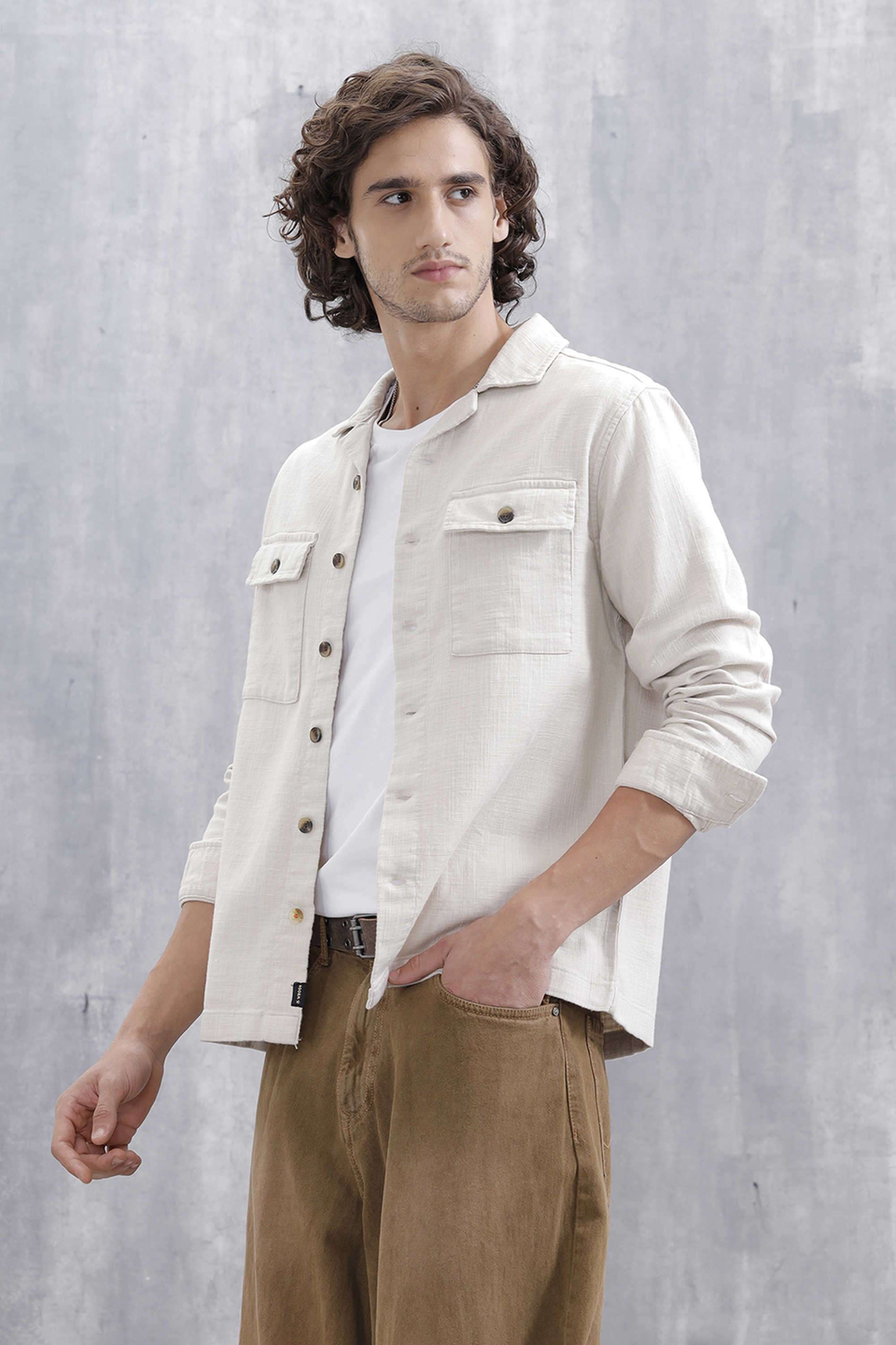 Solid-Cotton-Regular-Fit-Men-s-Casual-Shirt