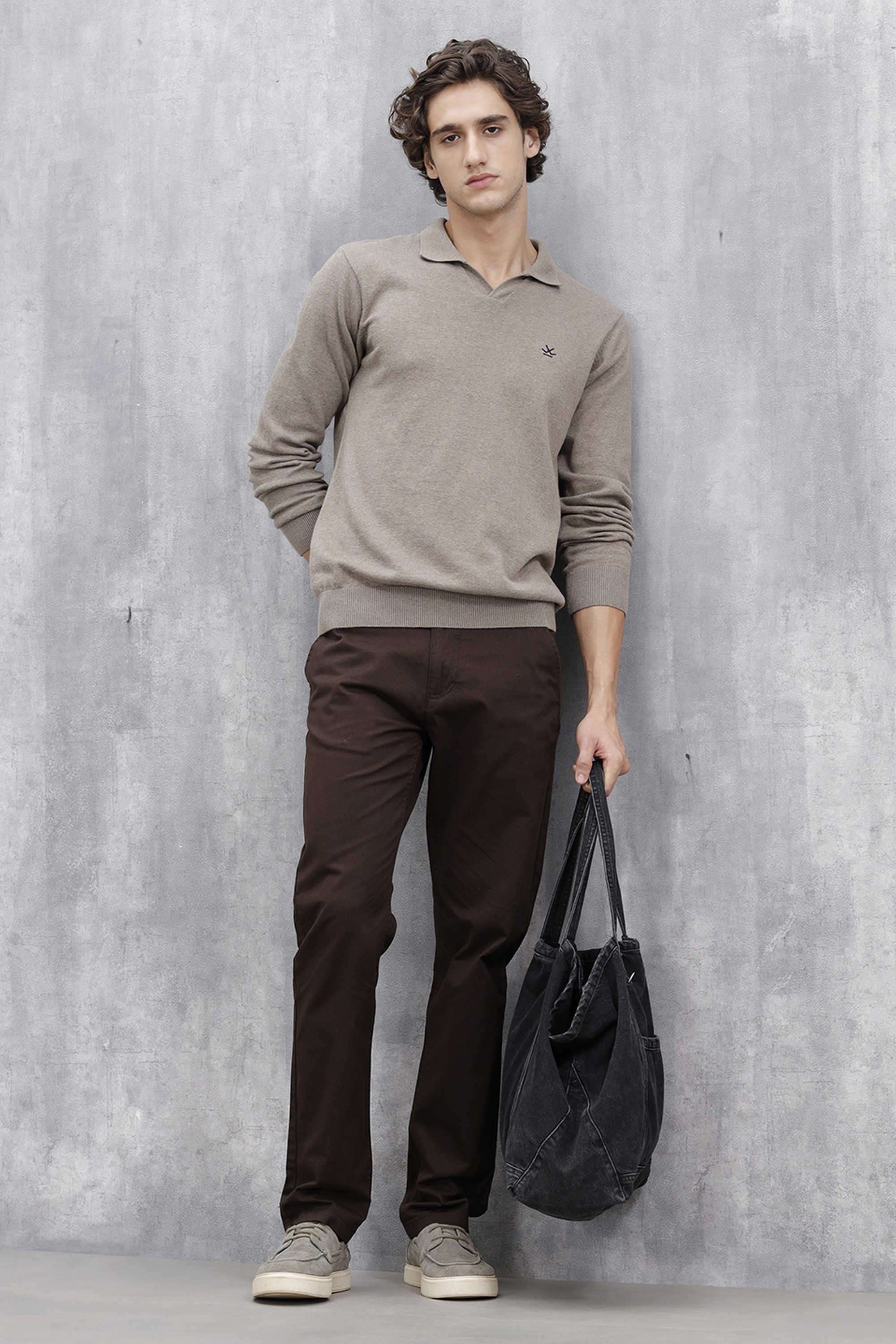 Solid-Cotton-Slim-Fit-Men-s-Casual-Trousers