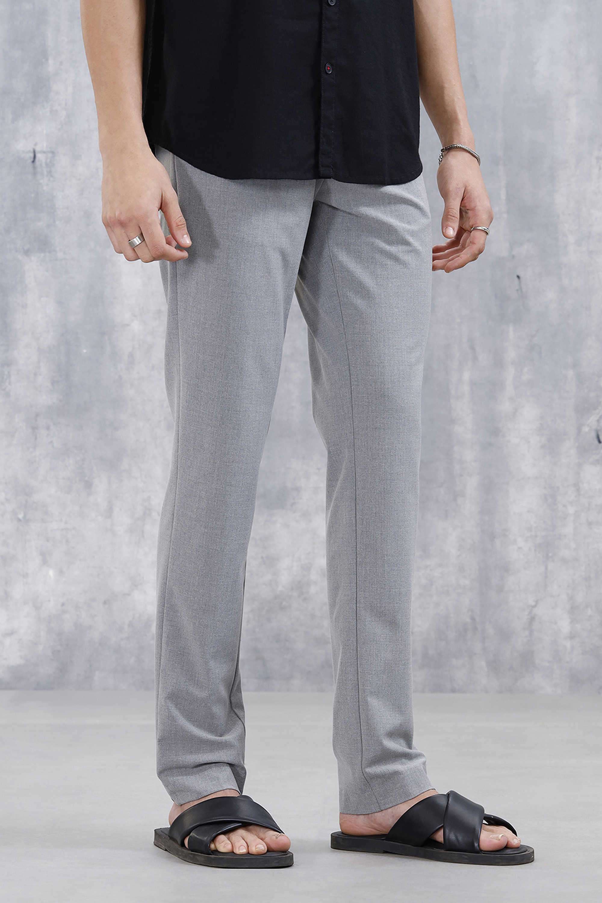 Solid-Polyester-Slim-Fit-Men-s-Casual-Trousers
