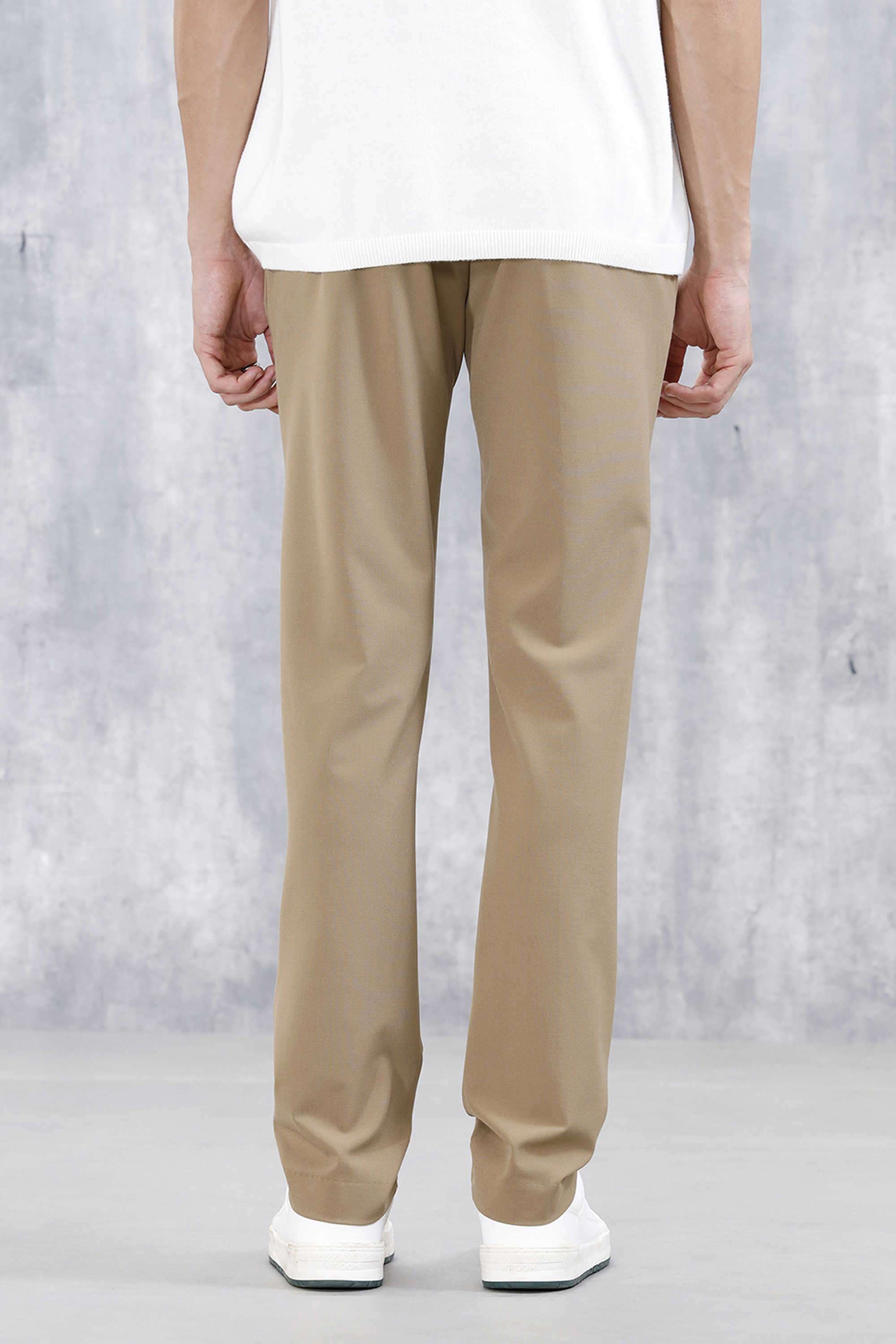 Solid-Polyester-Slim-Fit-Men-s-Casual-Trousers