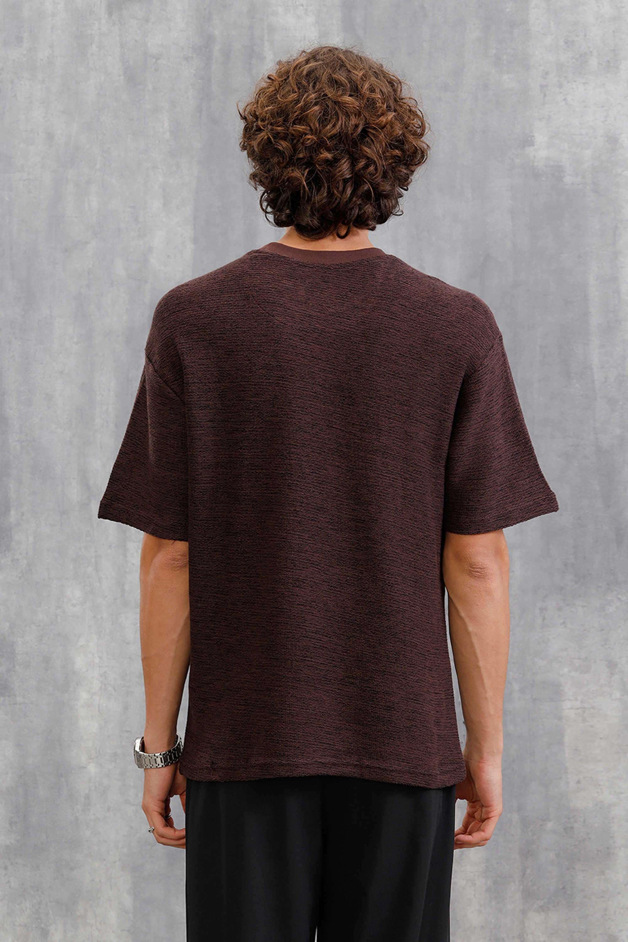 Textured-Cotton-Round-Neck-Men-s-T-Shirt