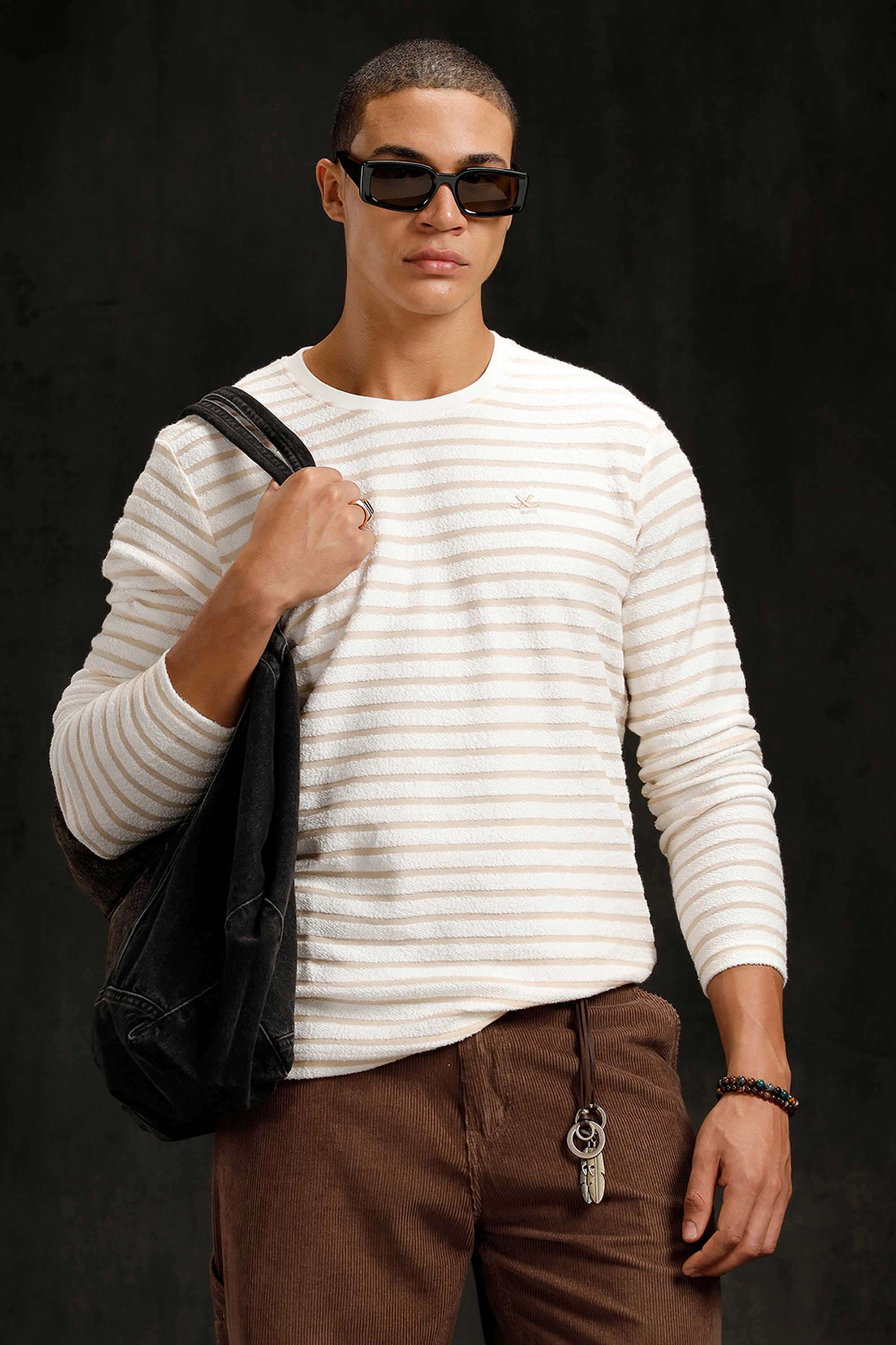 Textured-Cotton-Round-Neck-Men-s-T-Shirt