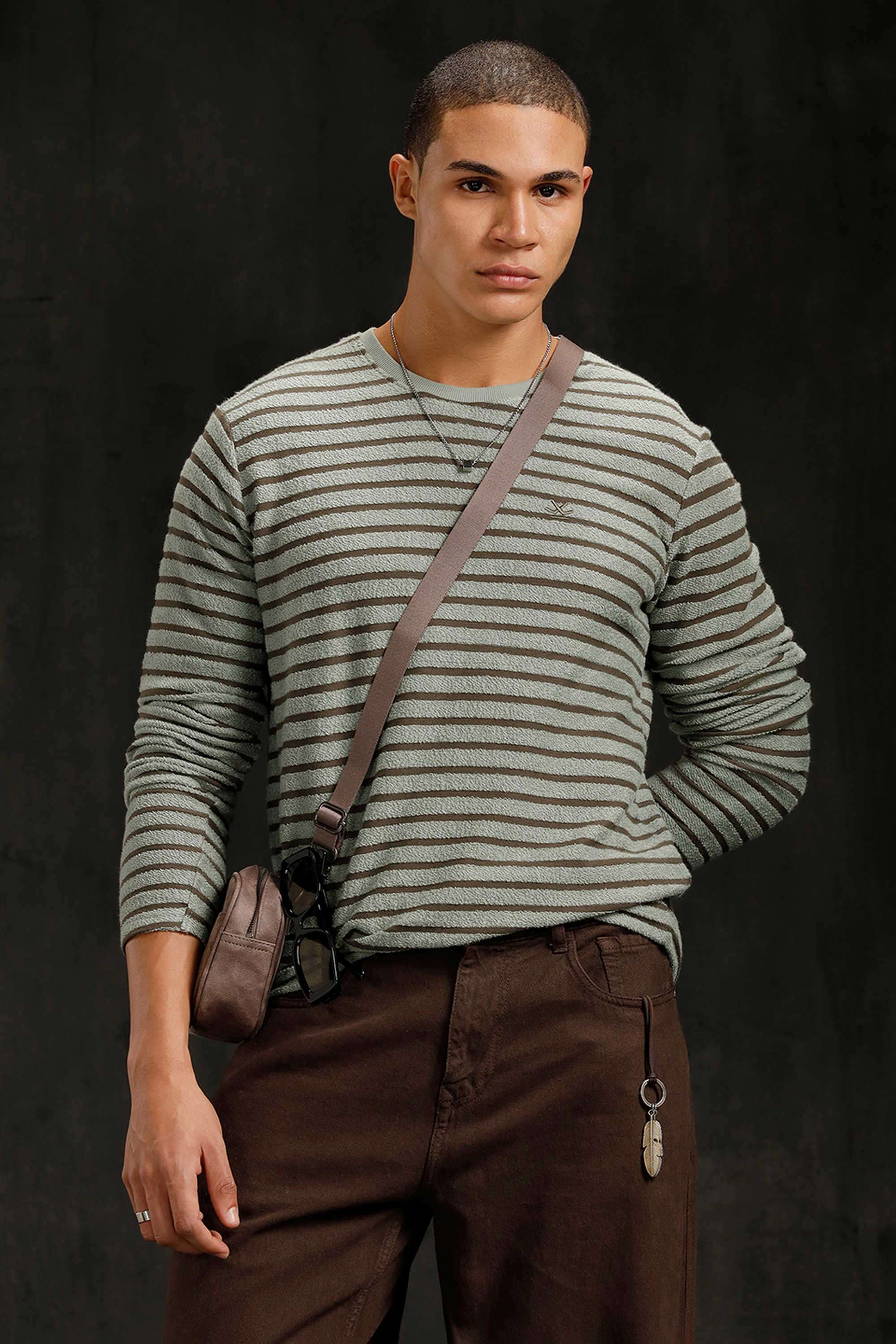 Textured-Cotton-Round-Neck-Men-s-T-Shirt