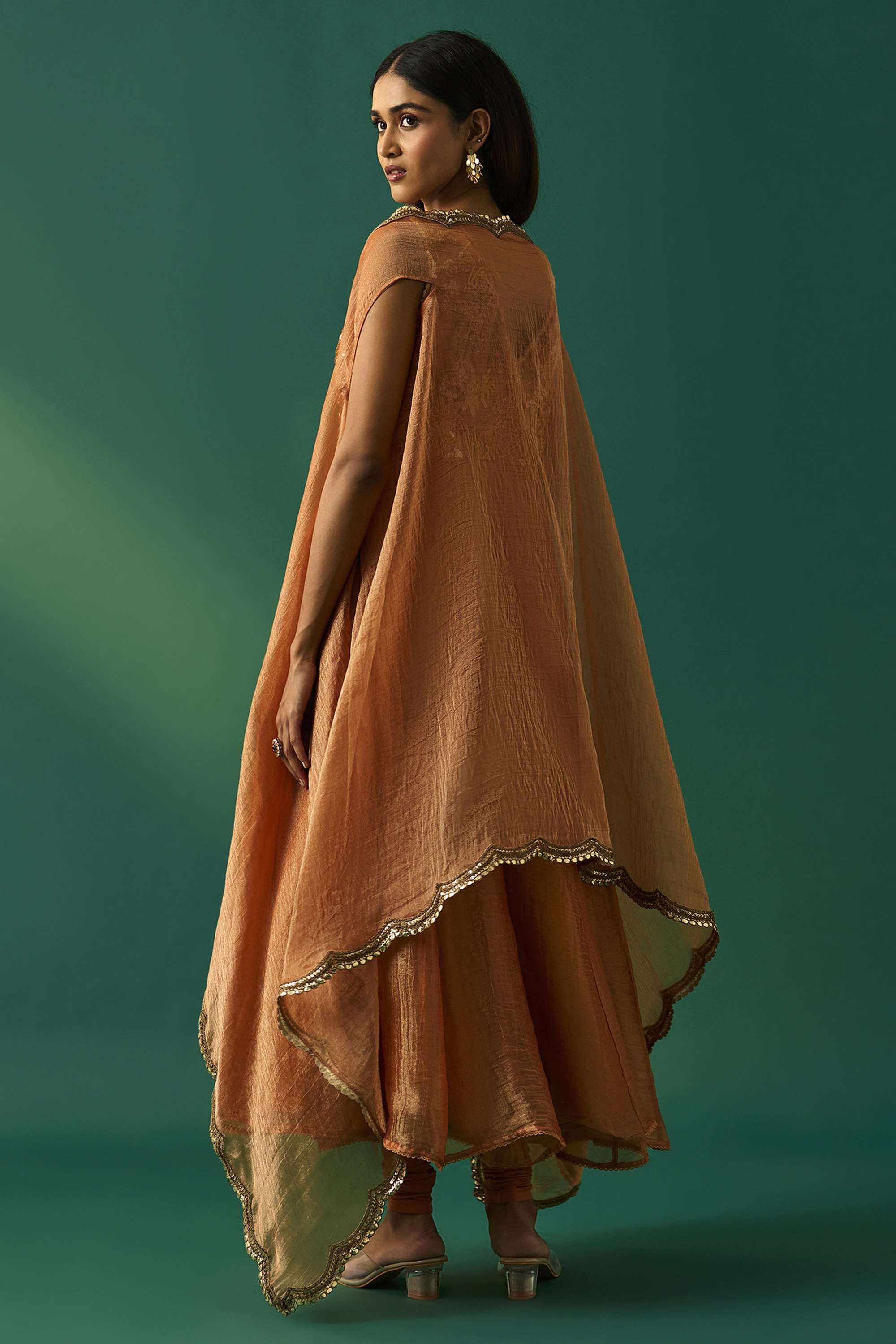 Embellished-Polyester-V-Neck-Women-s-Festive-Wear-Kurta-Set