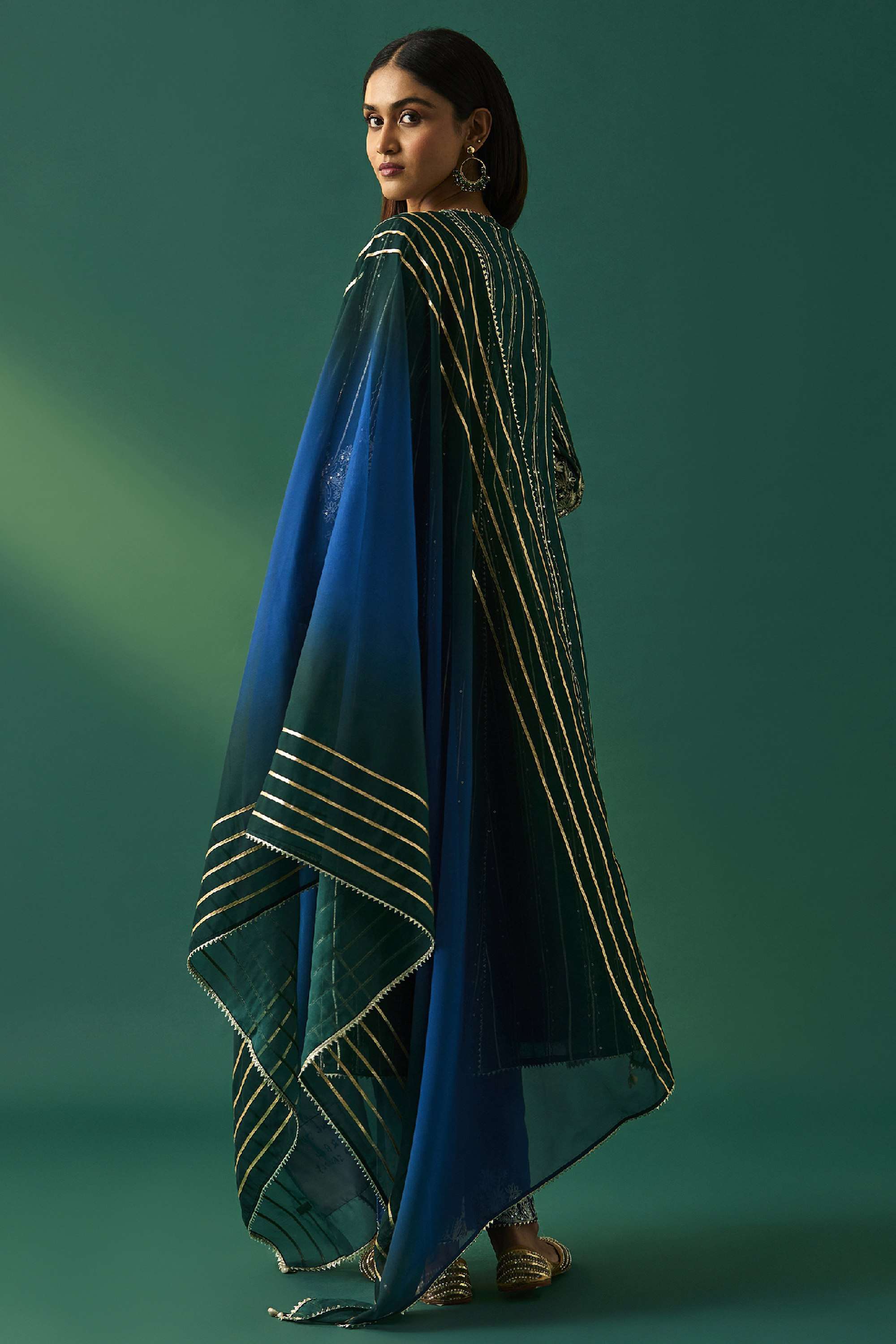 Stripes-Viscose-Women-Kurta-Set