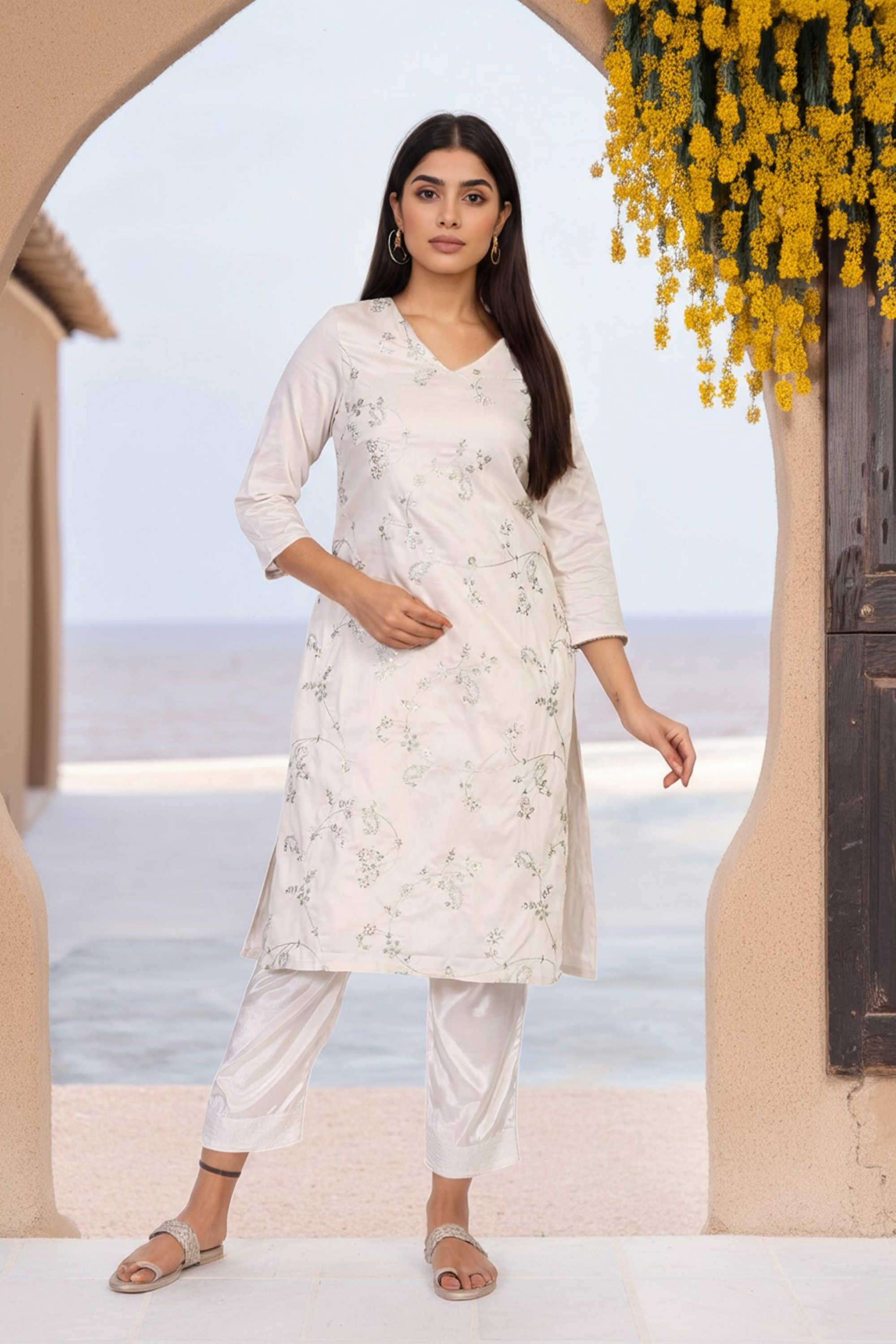 Embroidered-Blended-Fabric-Women-s-Festive-Wear-Kurta