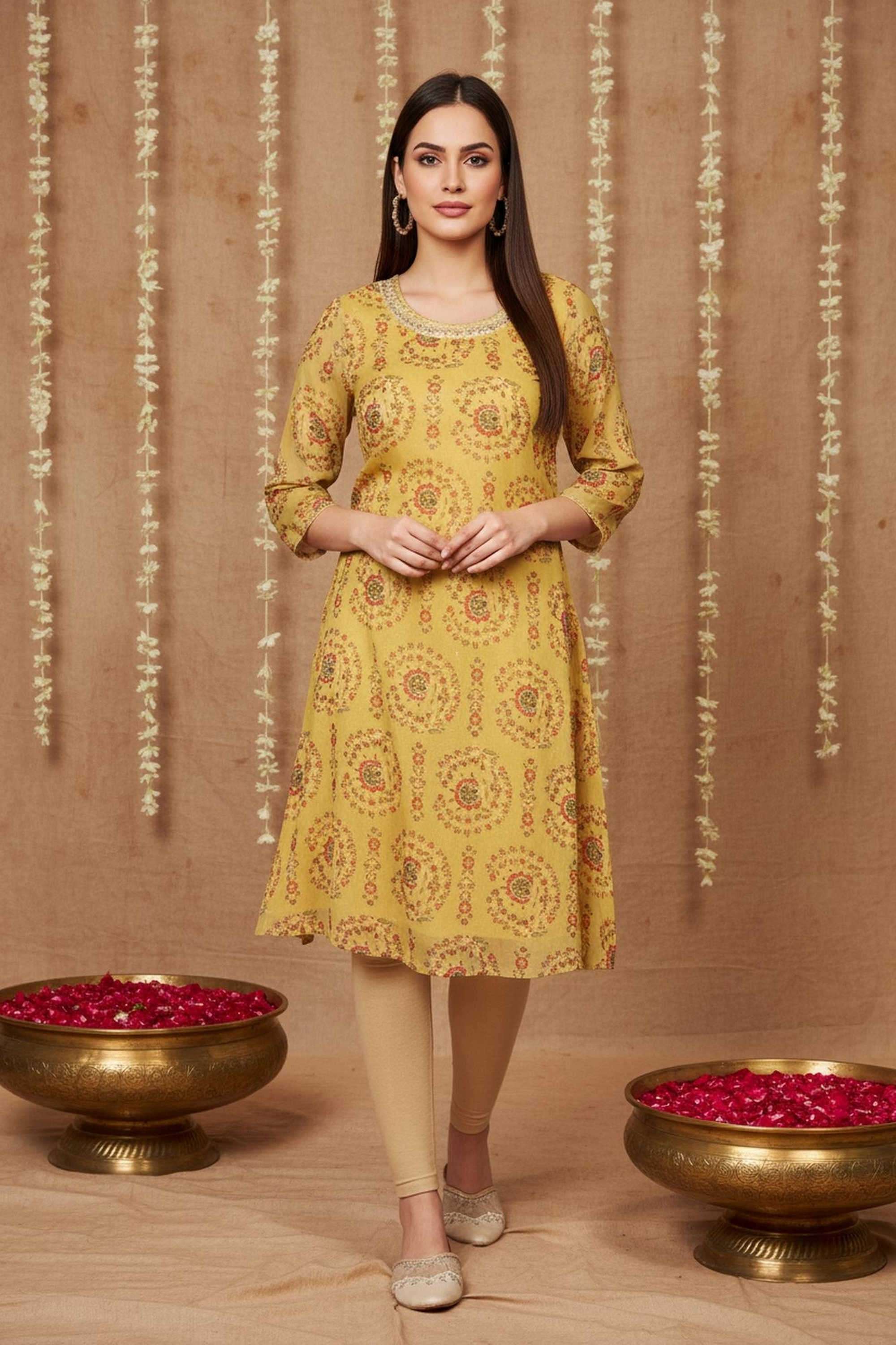 Textured-Blended-Fabric-Women-s-Festive-Wear-Kurta