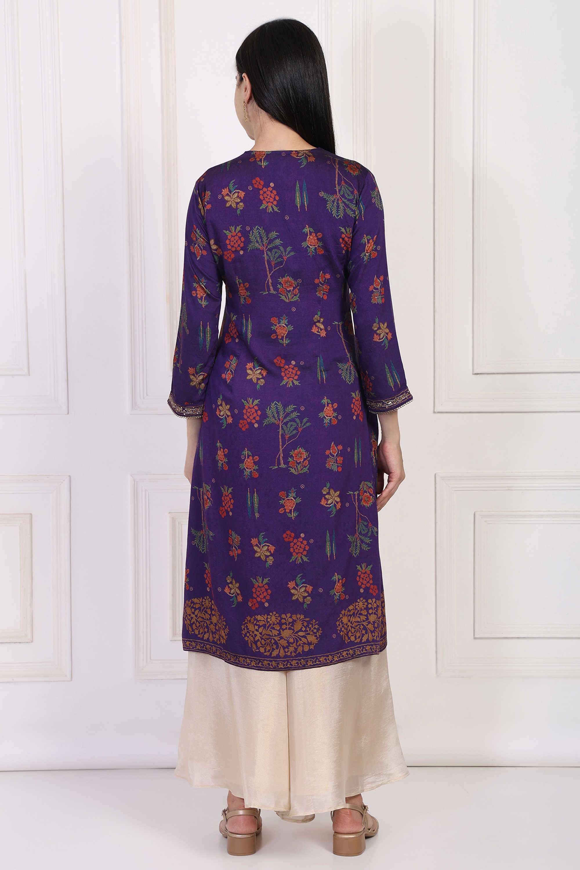 Textured-Blended-Fabric-Women-Festive-Wear-Kurta