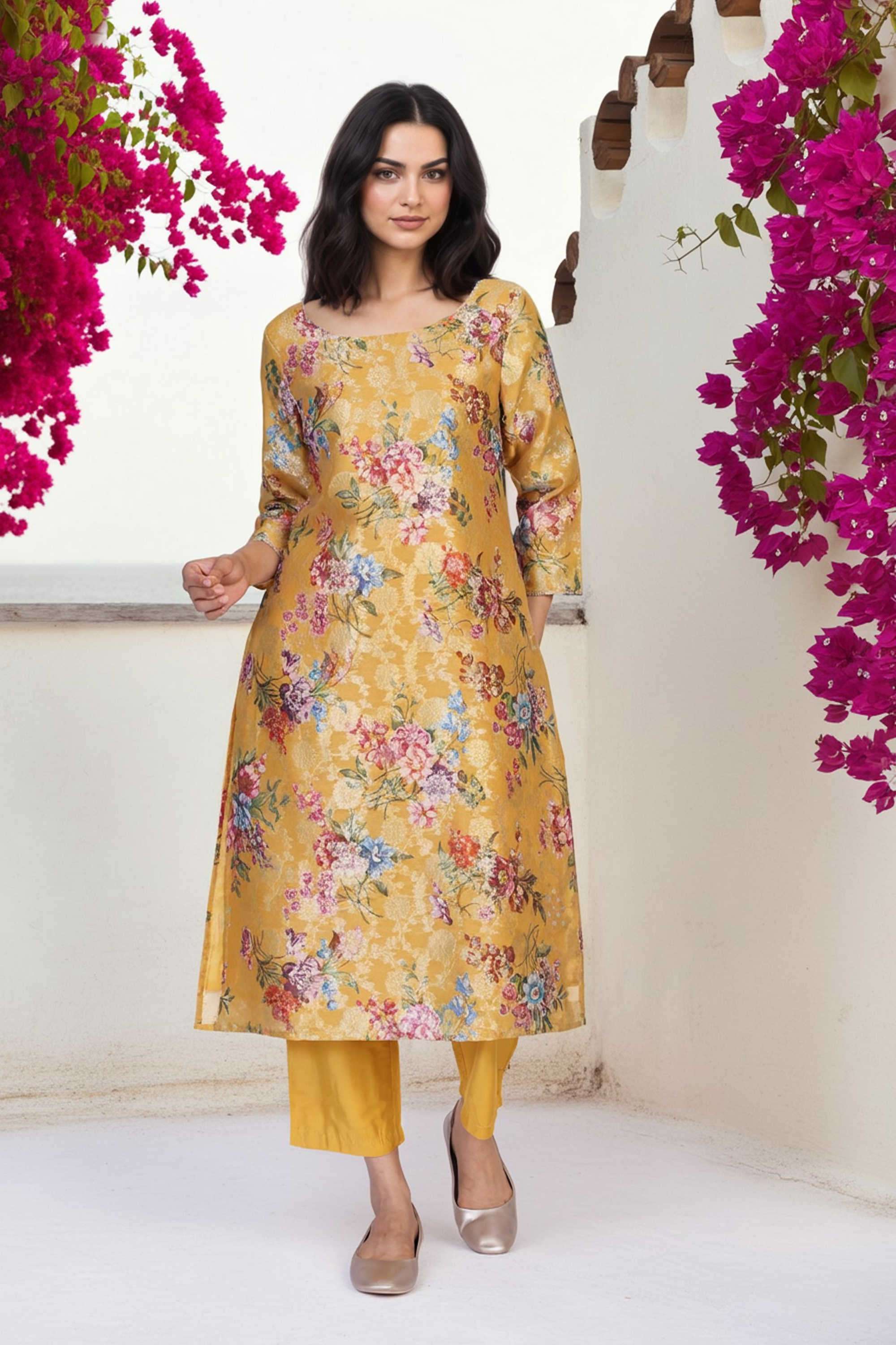 Textured-Polyester-Women-s-Festive-Wear-Kurta