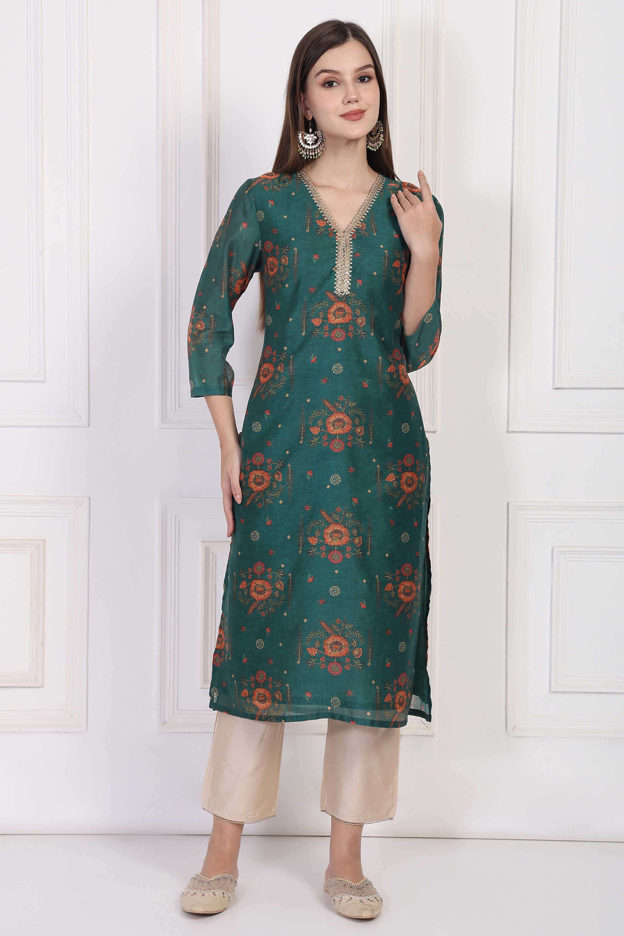 Textured-Blended-Fabric-Women-s-Festive-Wear-Kurta