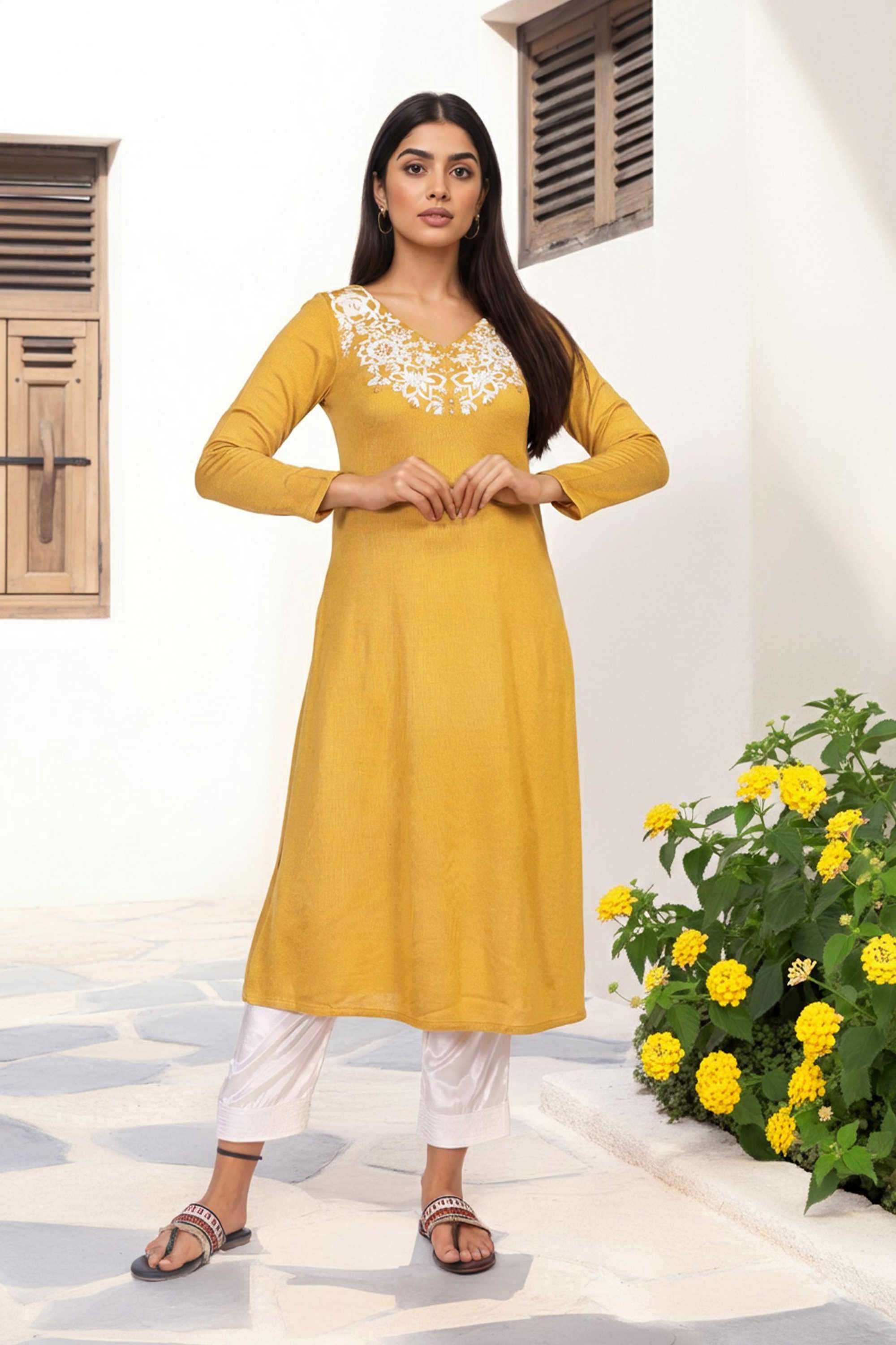 Embroidered-Blended-Fabric-Women-s-Festive-Wear-Kurta