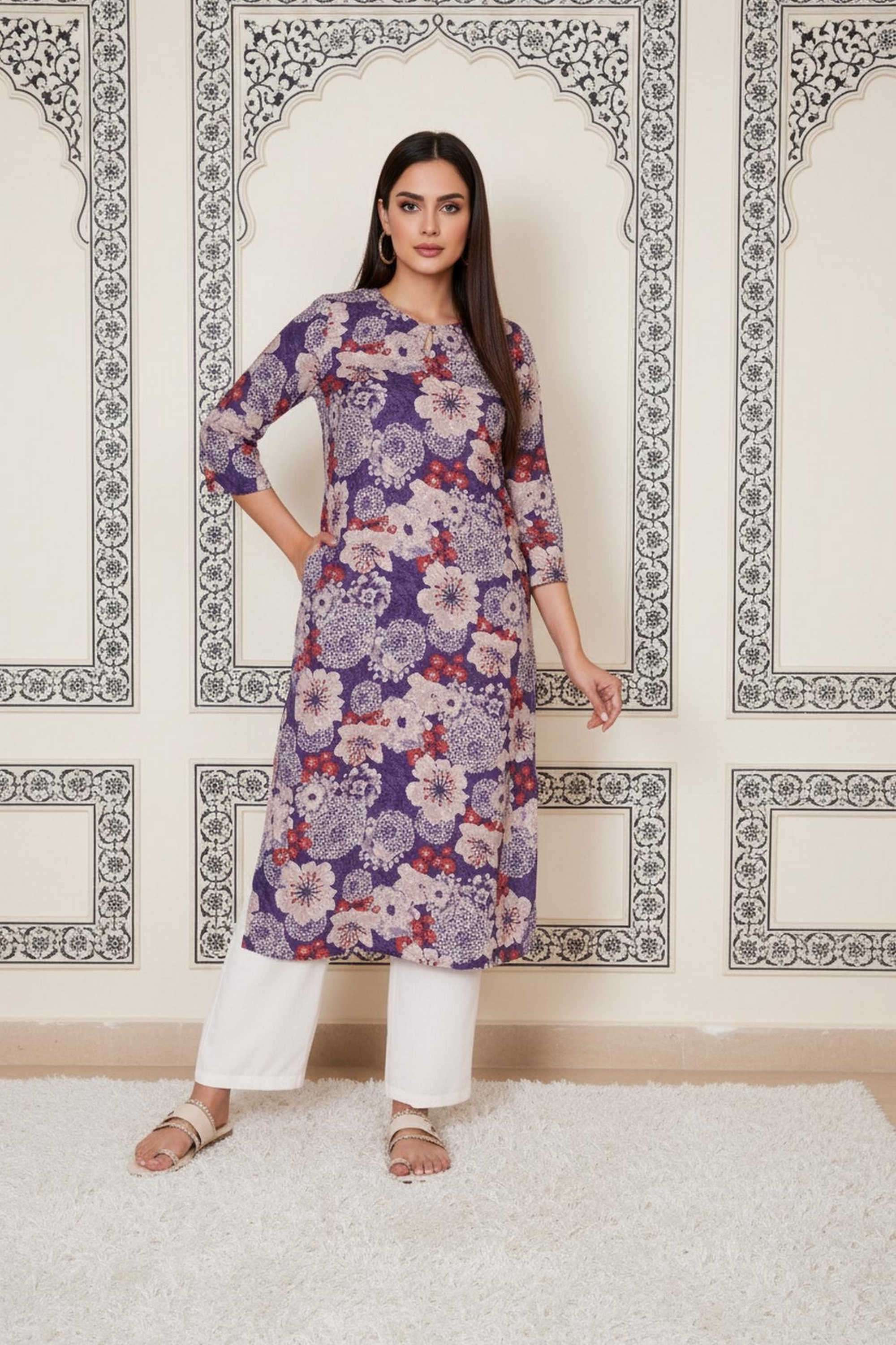 Textured-Viscose-Women-s-Festive-Wear-Kurta