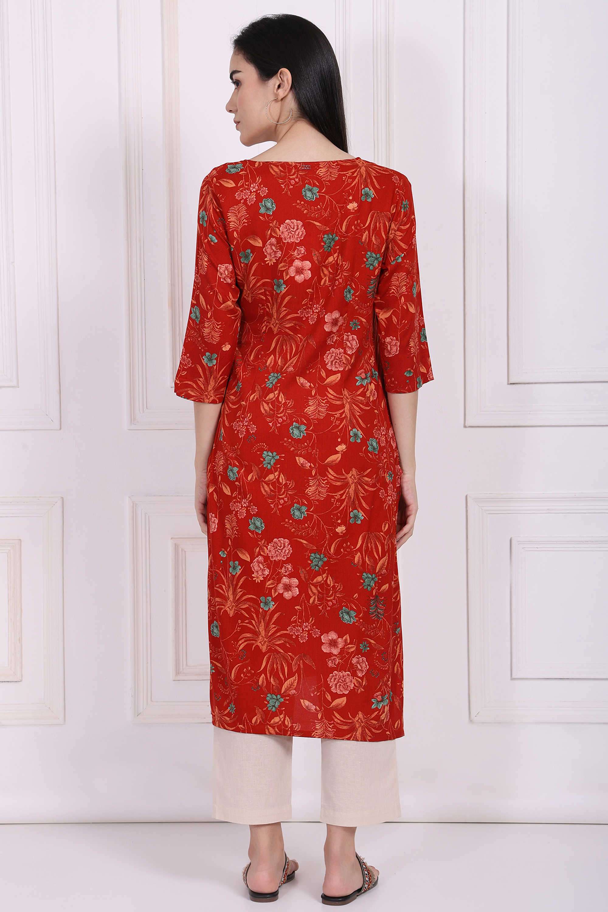 Textured-Viscose-Women-Casual-Wear-Kurta