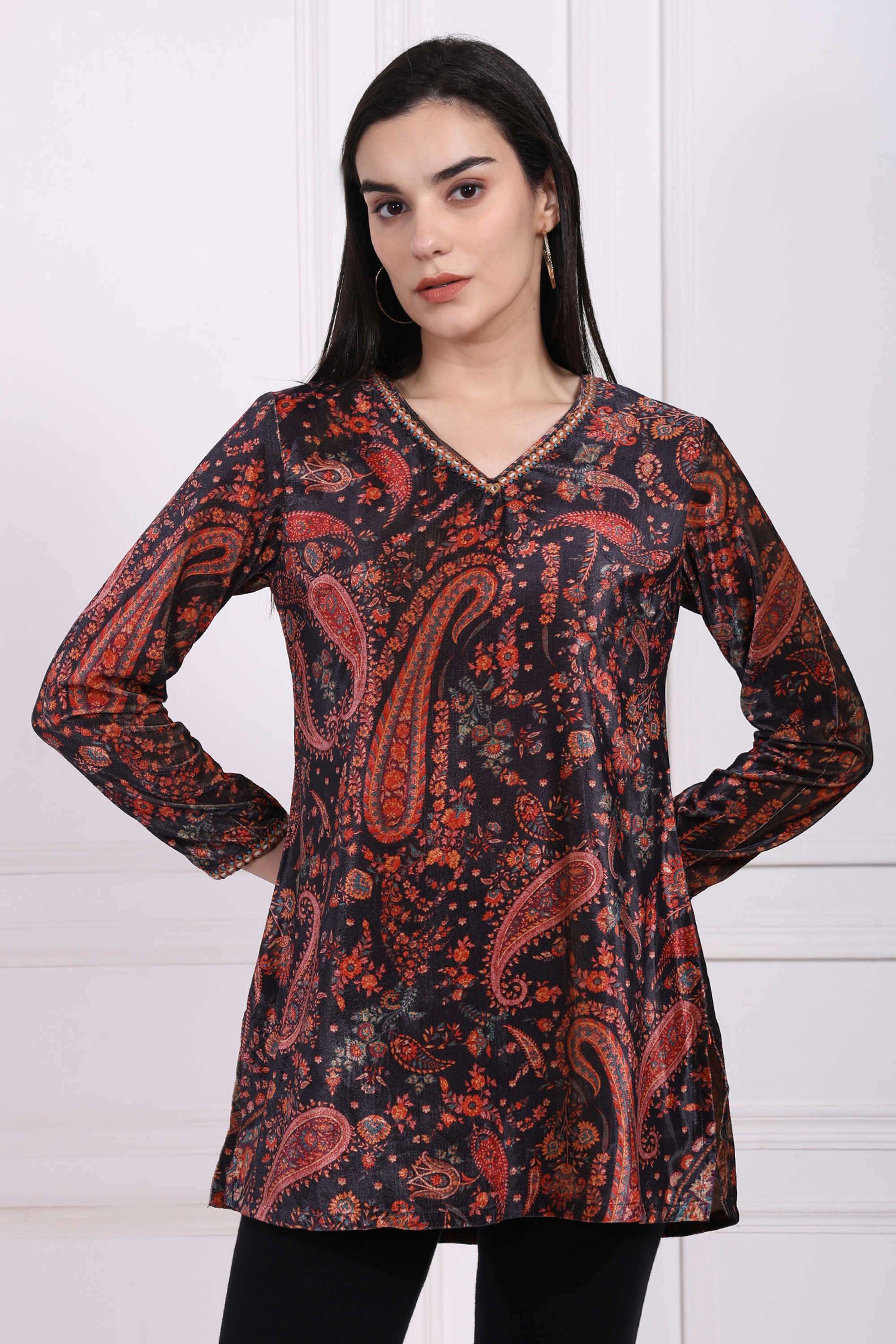 Textured-Polyester-Women-s-Festive-Wear-Tunic