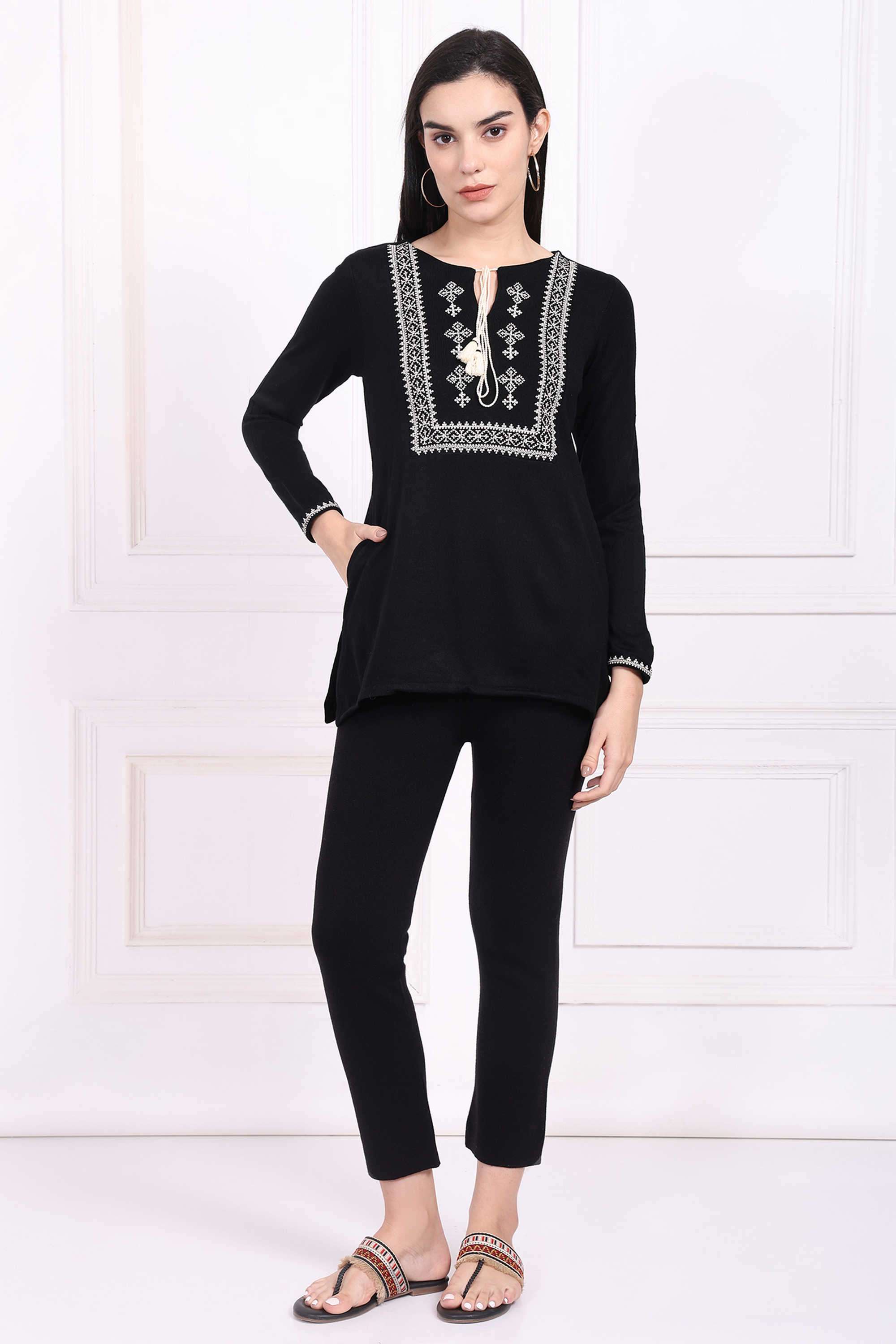 Embroidered-Acrylic-Women-s-Festive-Wear-Tunic