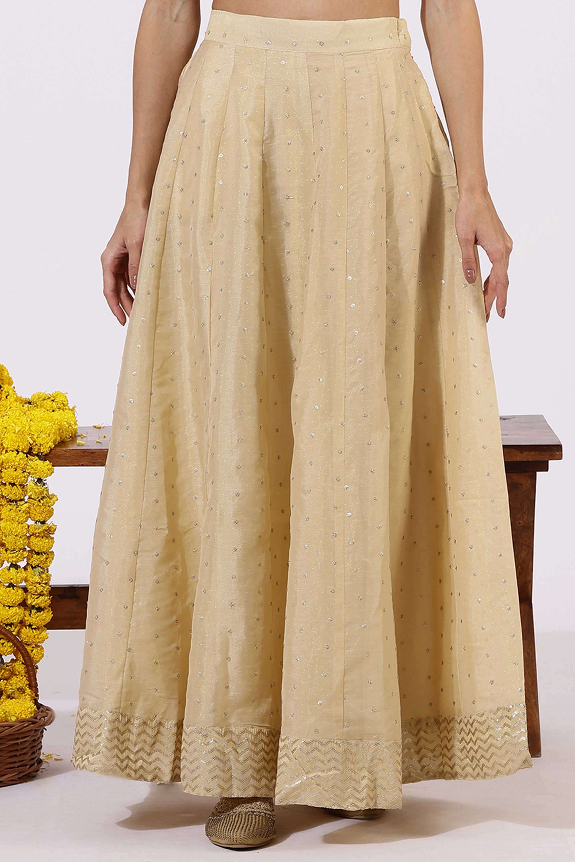 Solid-Blended-Fabric-Women-s-Festive-Wear-Skirts