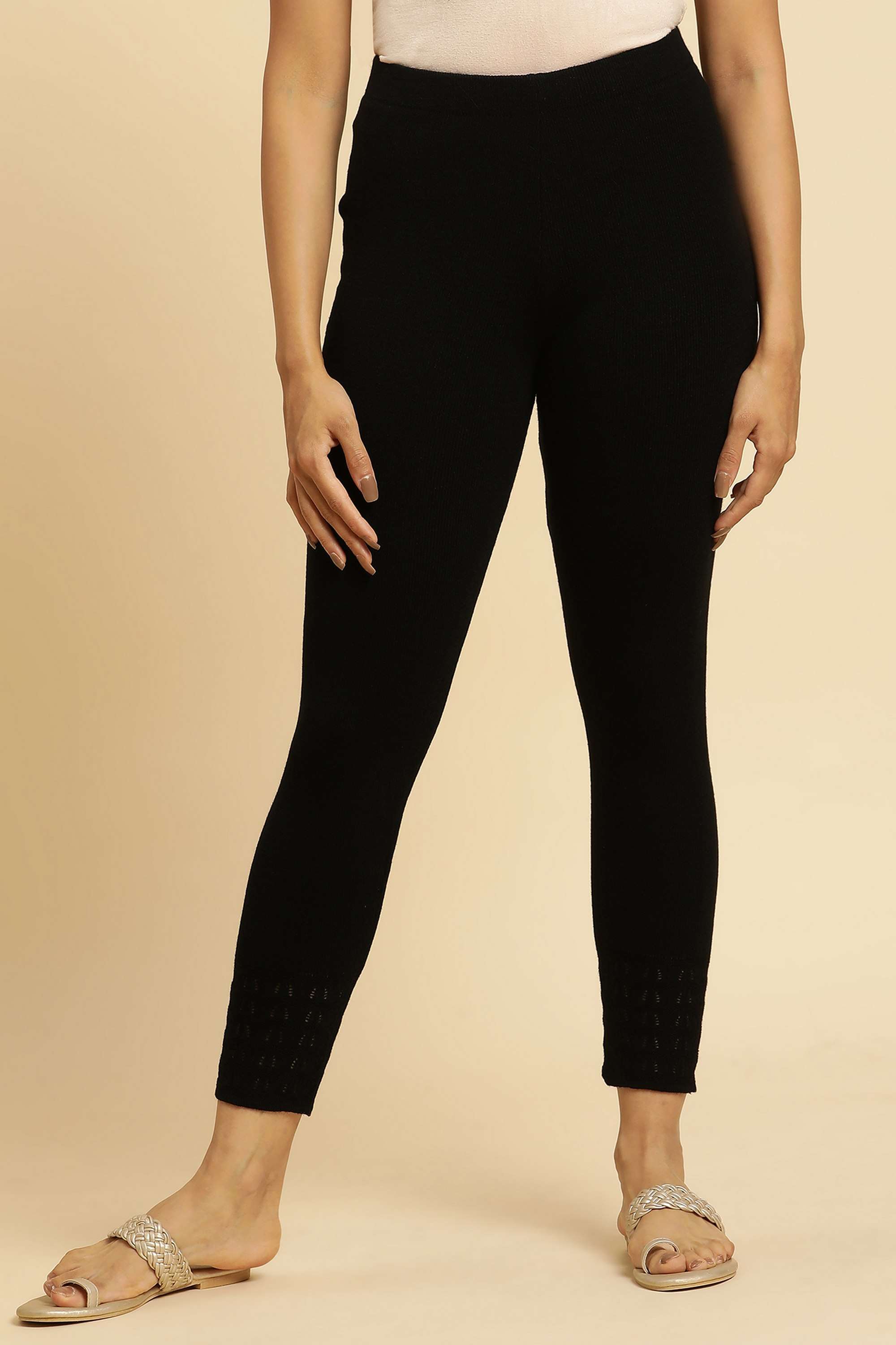 Solid-Skinny-Fit-Acrylic-Women-s-Casual-Wear-Leggings