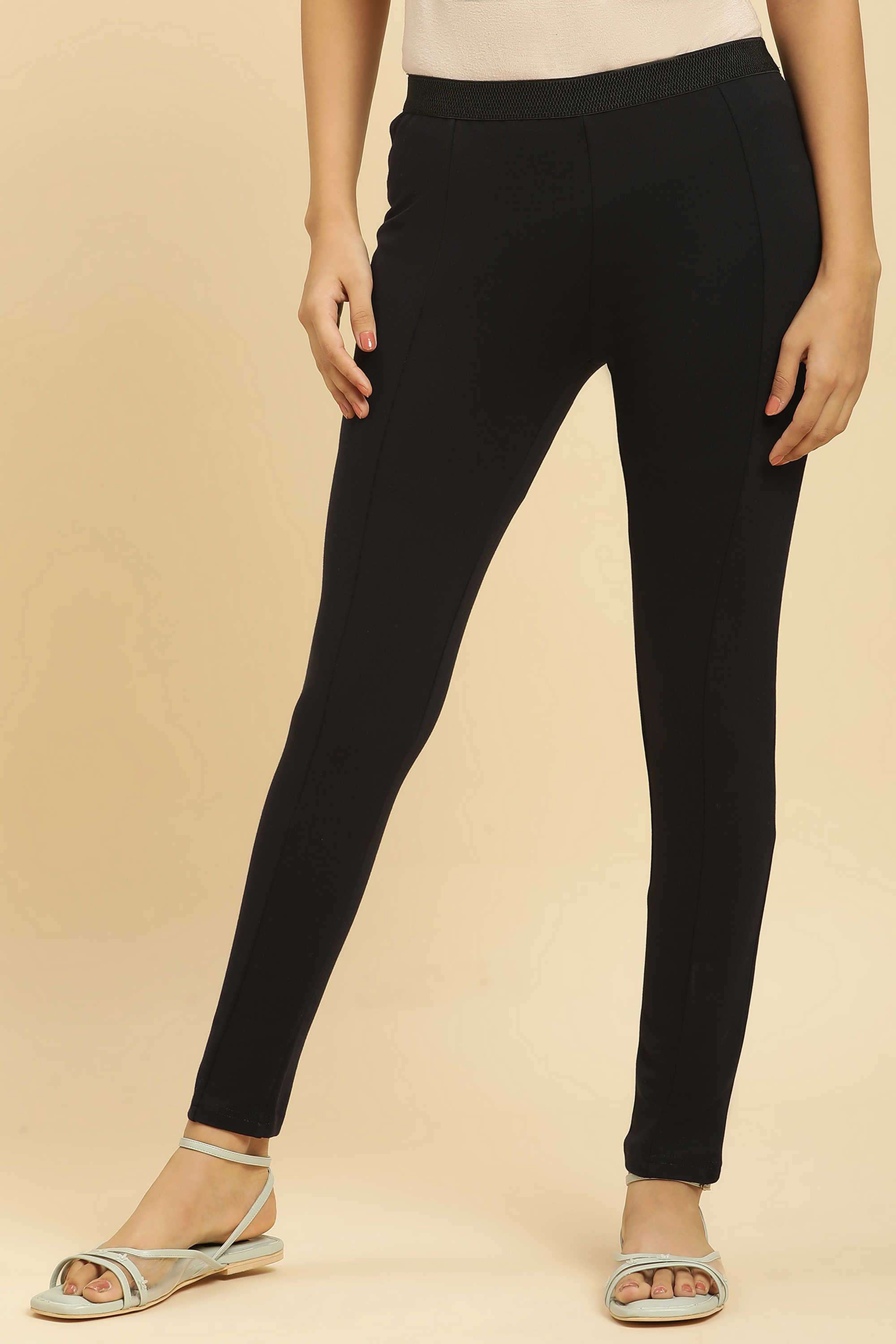 Mid-Rise-Blended-Fabric-Women-s-Leggings