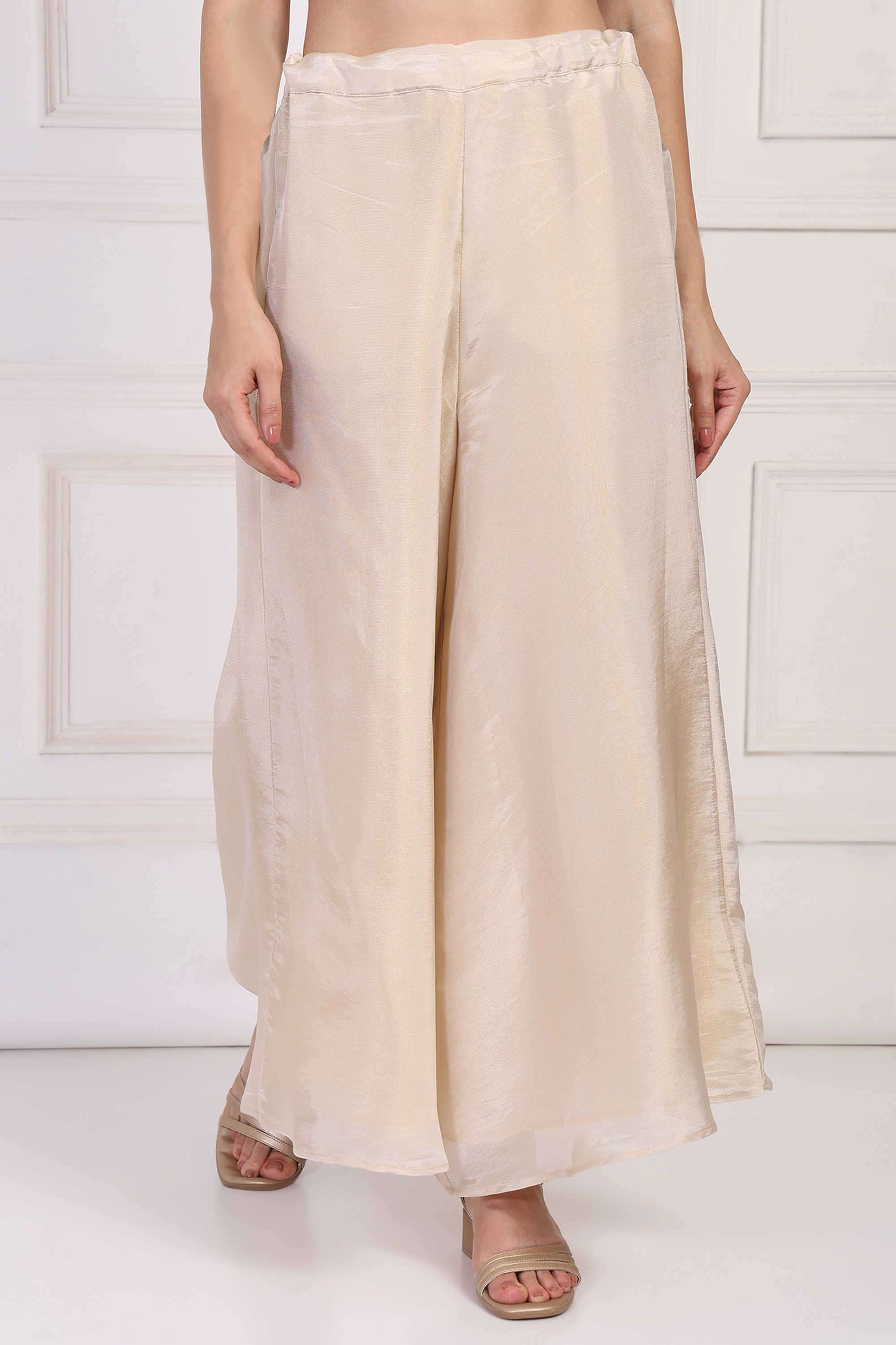 Solid-Blended-Fabric-Women-s-Festive-Wear-Pants