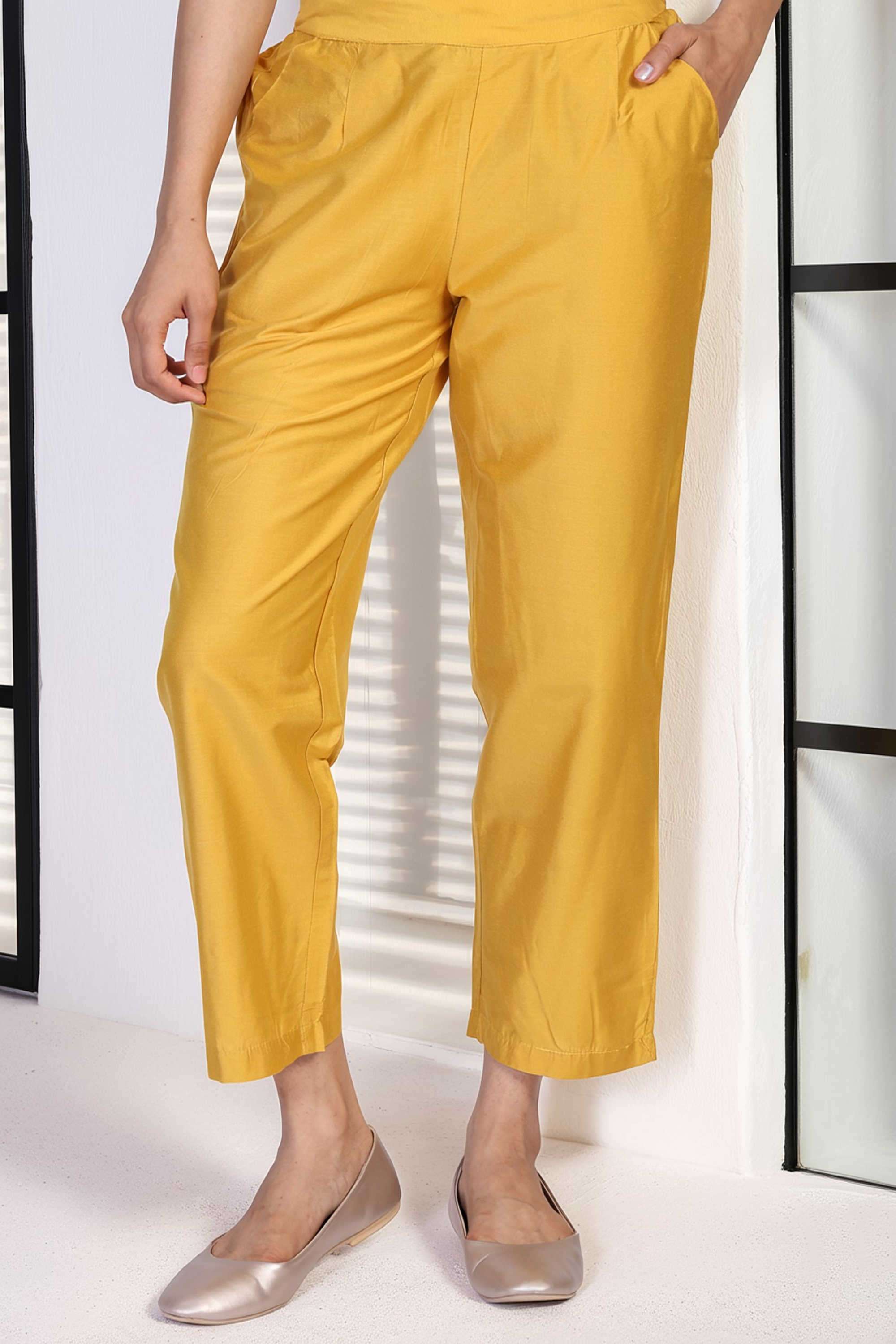 Solid-Blended-Fabric-Women-s-Festive-Wear-Pants