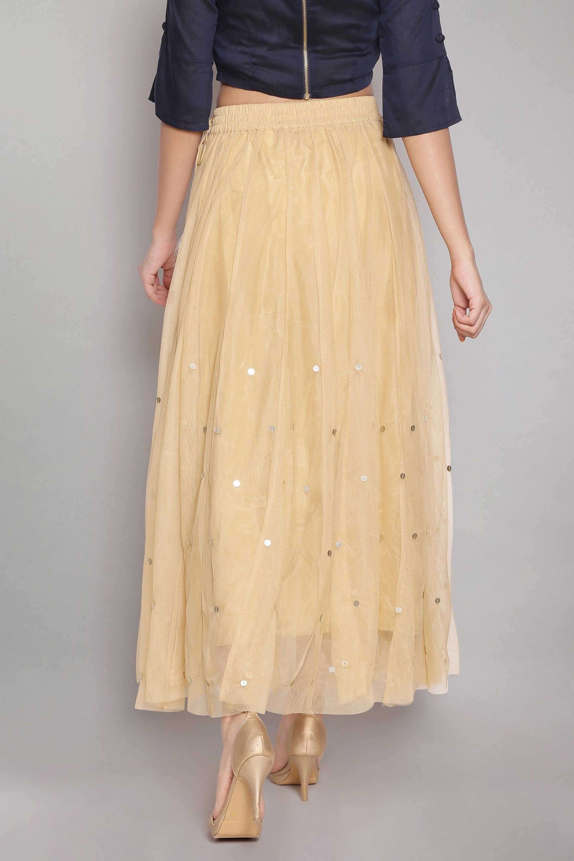 Full-Length-Polyester-Women-Festive-Wear-Skirts
