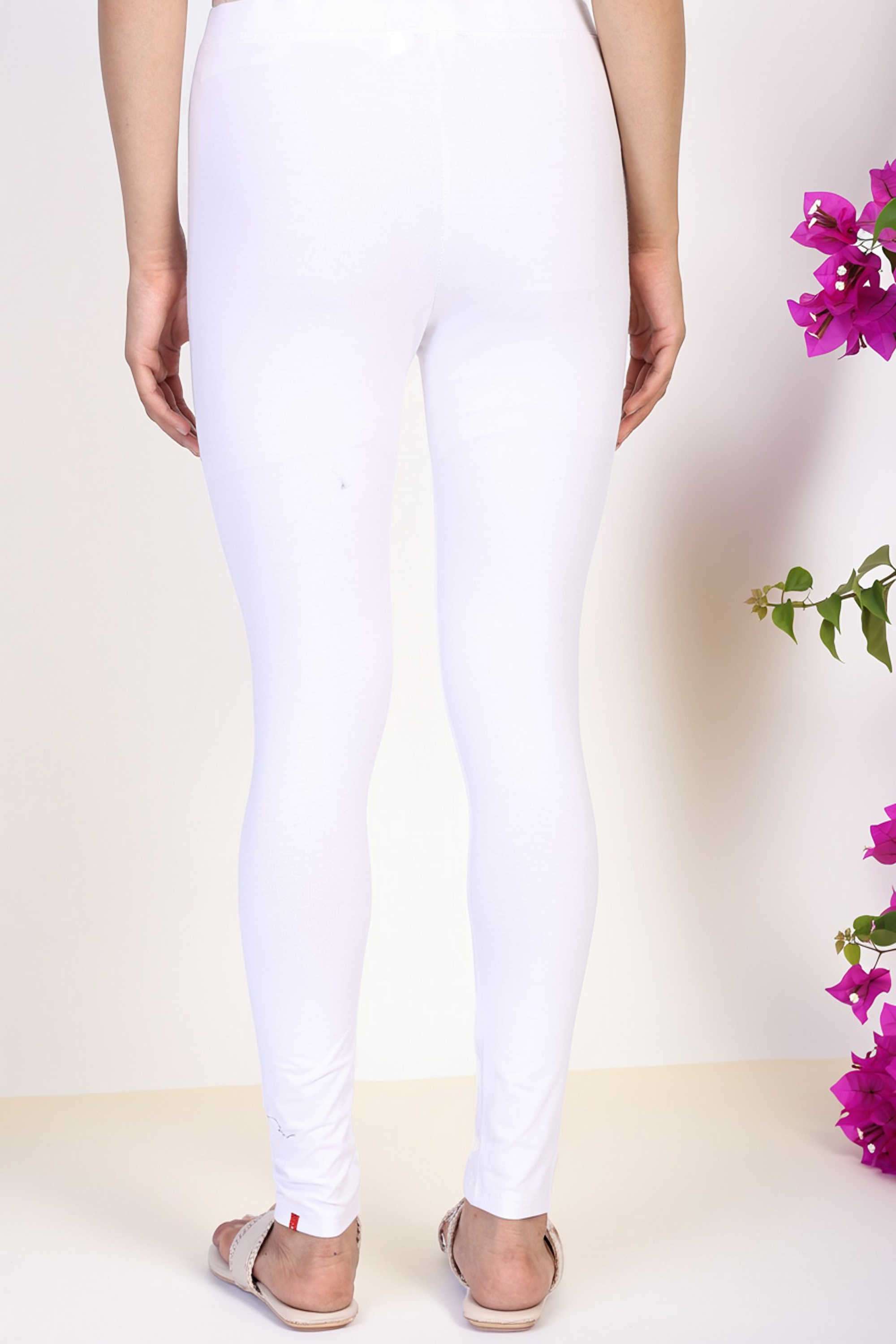 Solid-Ankle-Length-Blended-Fabric-Women-Leggings