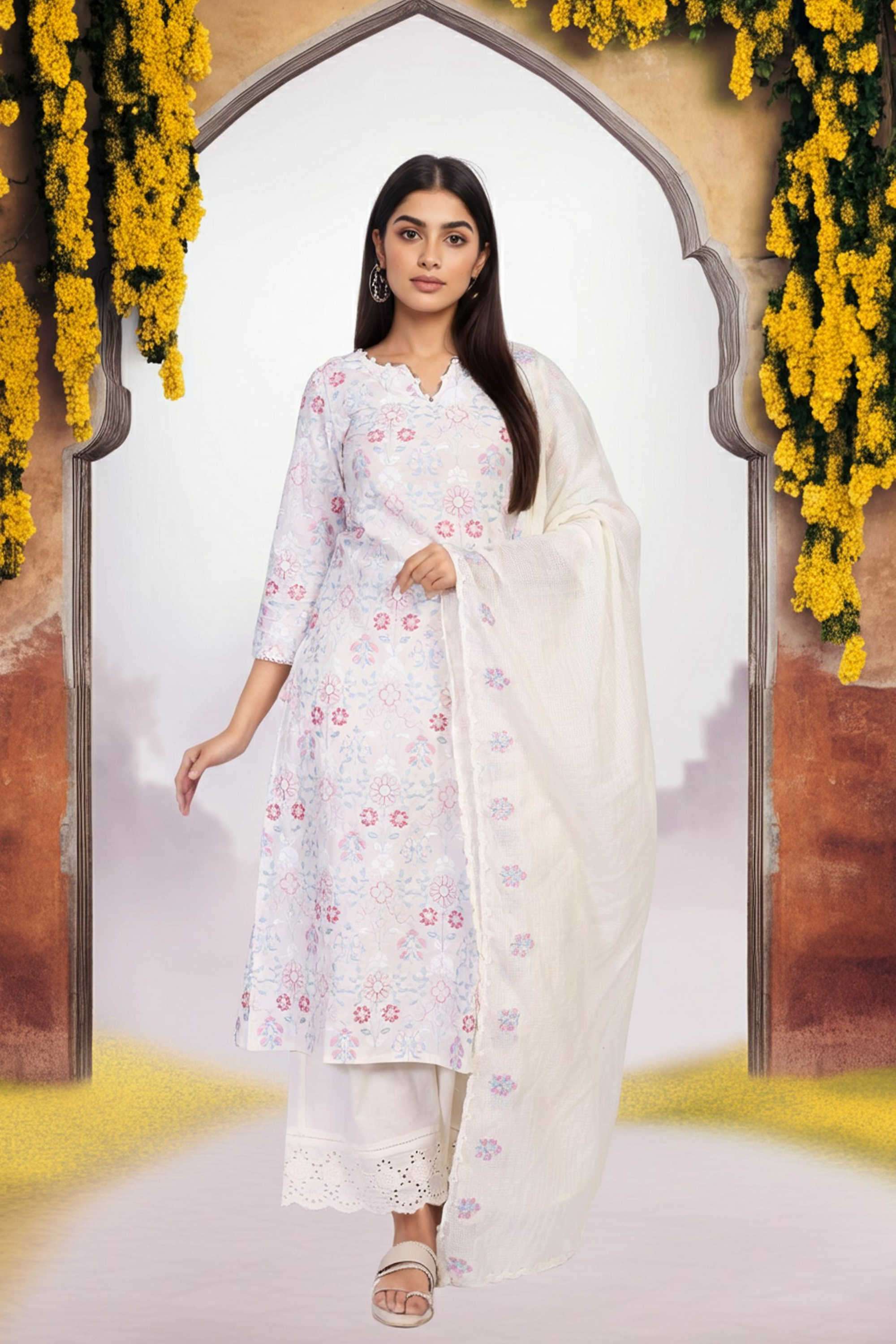 Embroidered-Cotton-Women-s-Festive-Wear-Kurta-Set