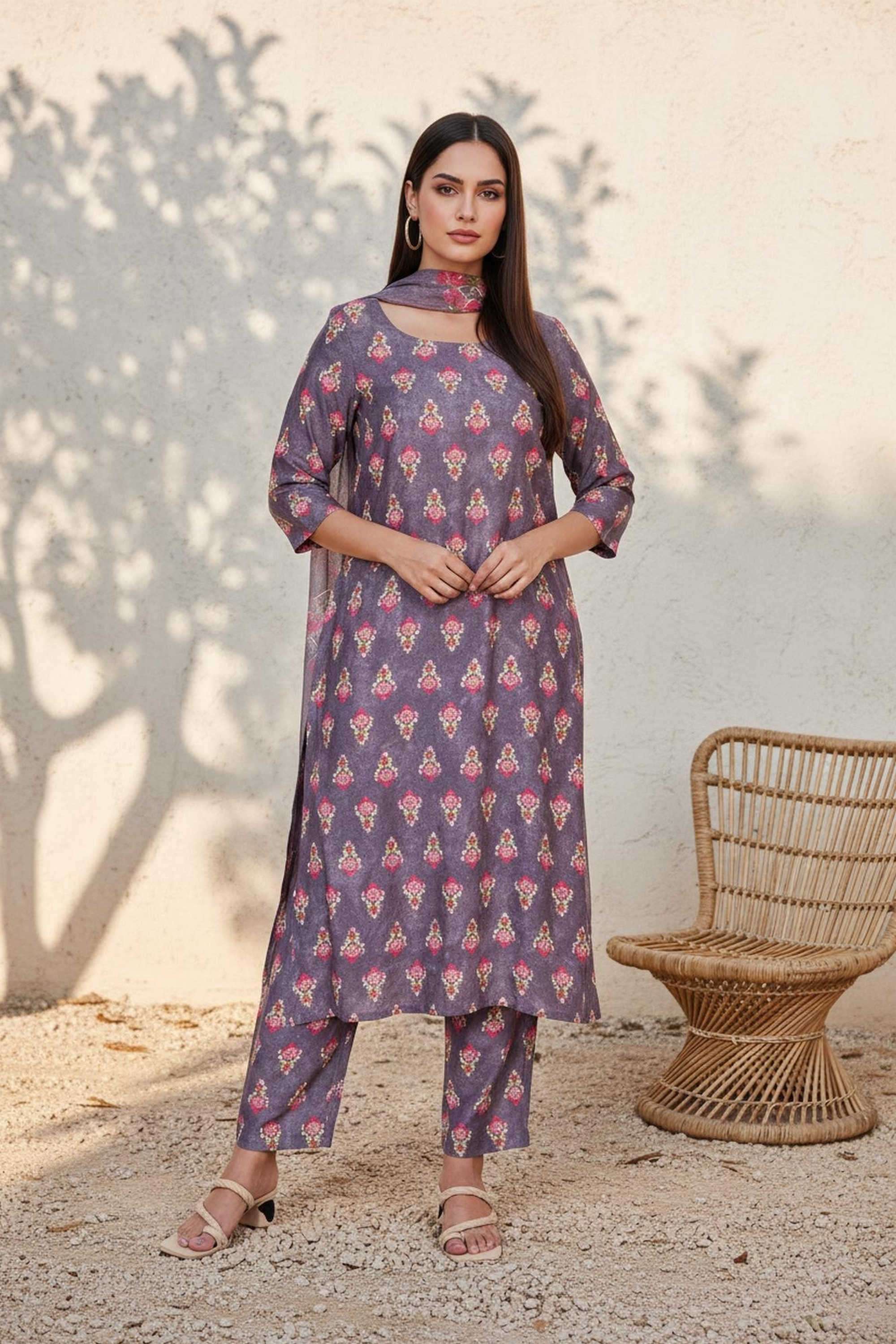 Textured-Cotton-Women-s-Festive-Wear-Kurta-Set