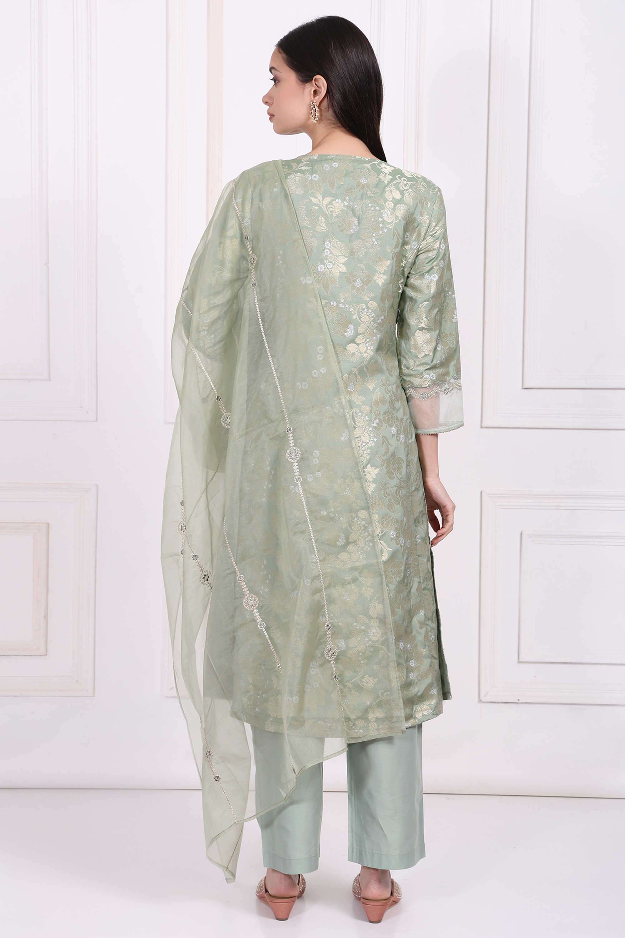 Textured-Blended-Fabric-Women-Kurta-Set