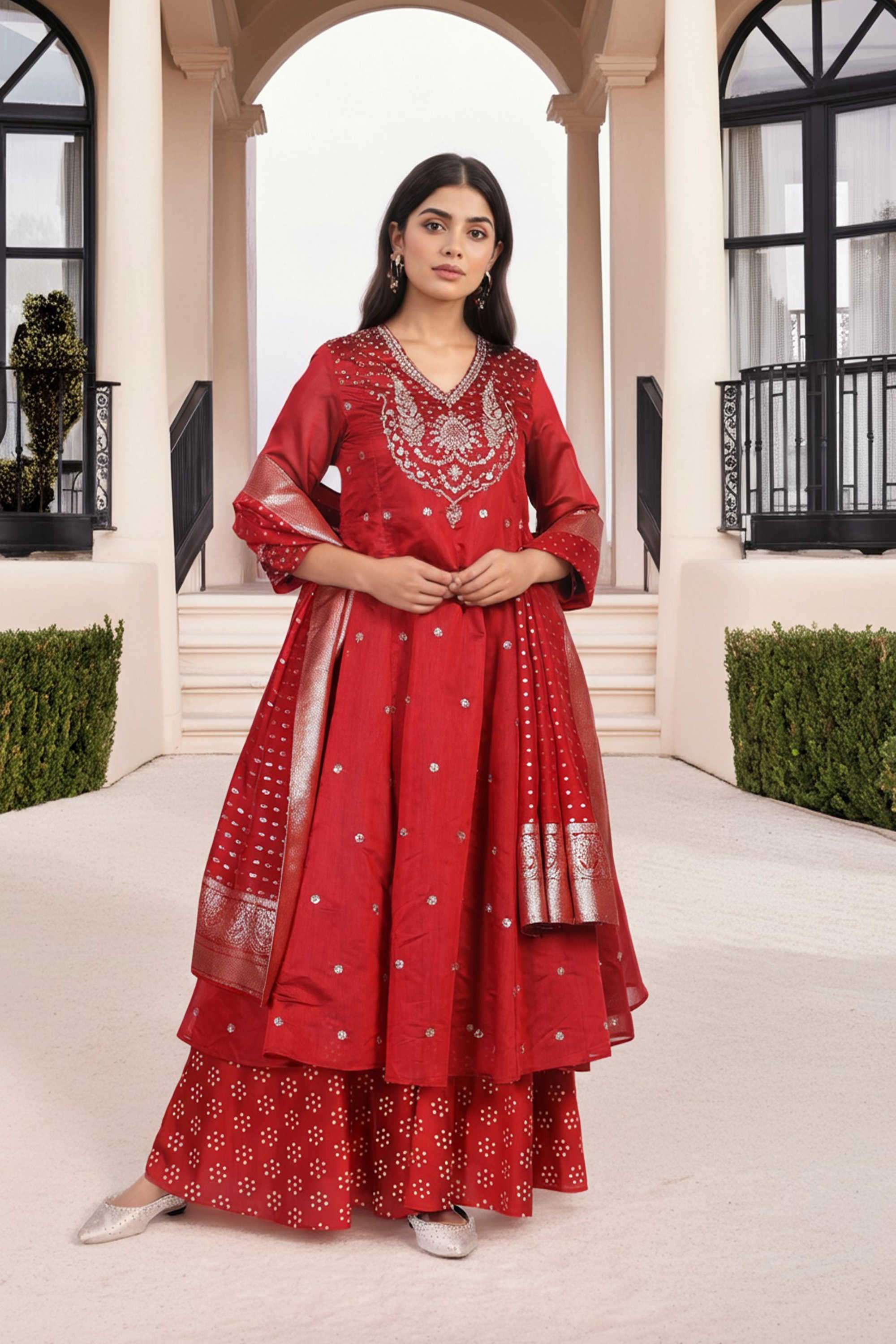 Embroidered-Blended-Fabric-Women-s-Festive-Wear-Kurta-Set