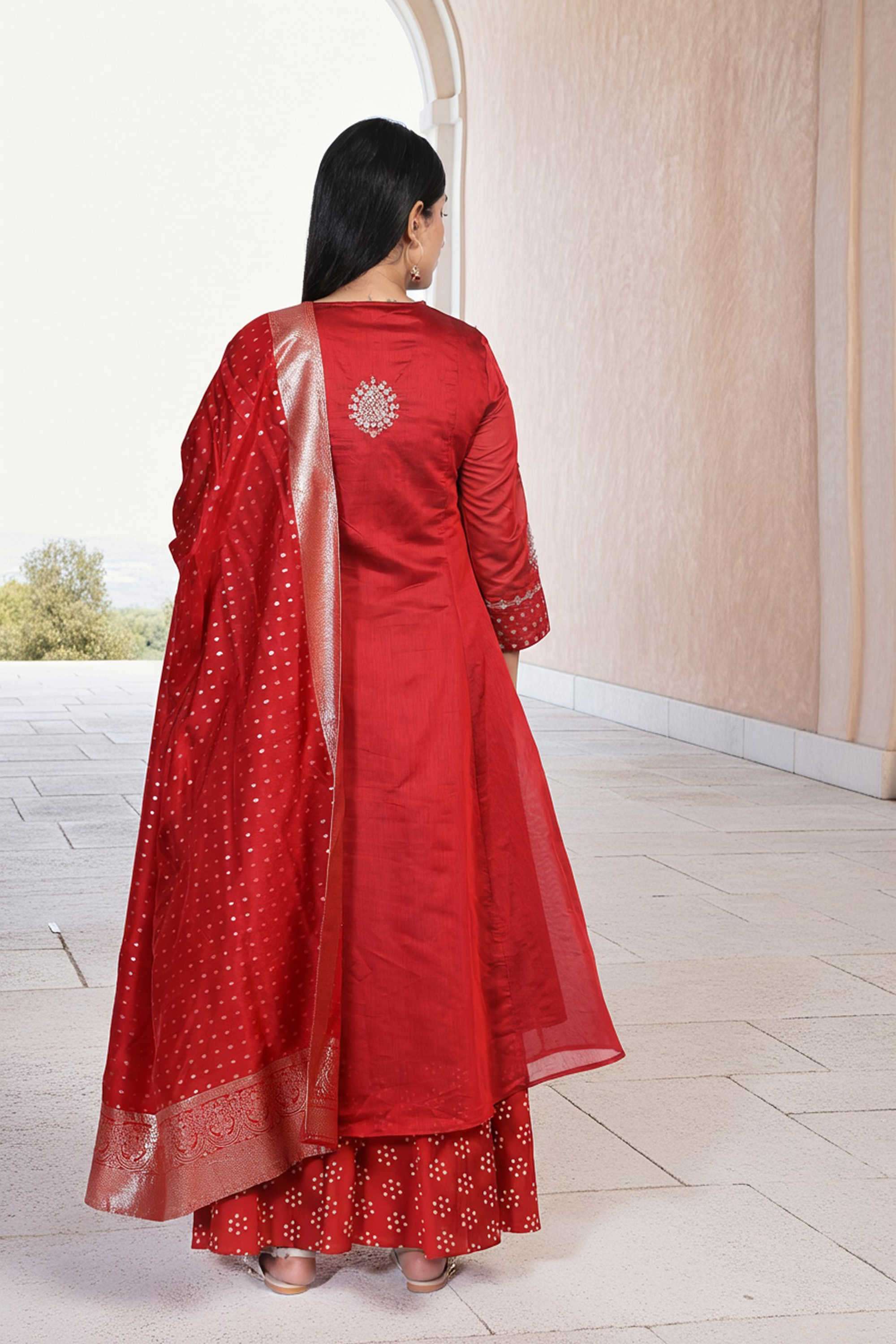 Embroidered-Blended-Fabric-Women-Kurta-Set