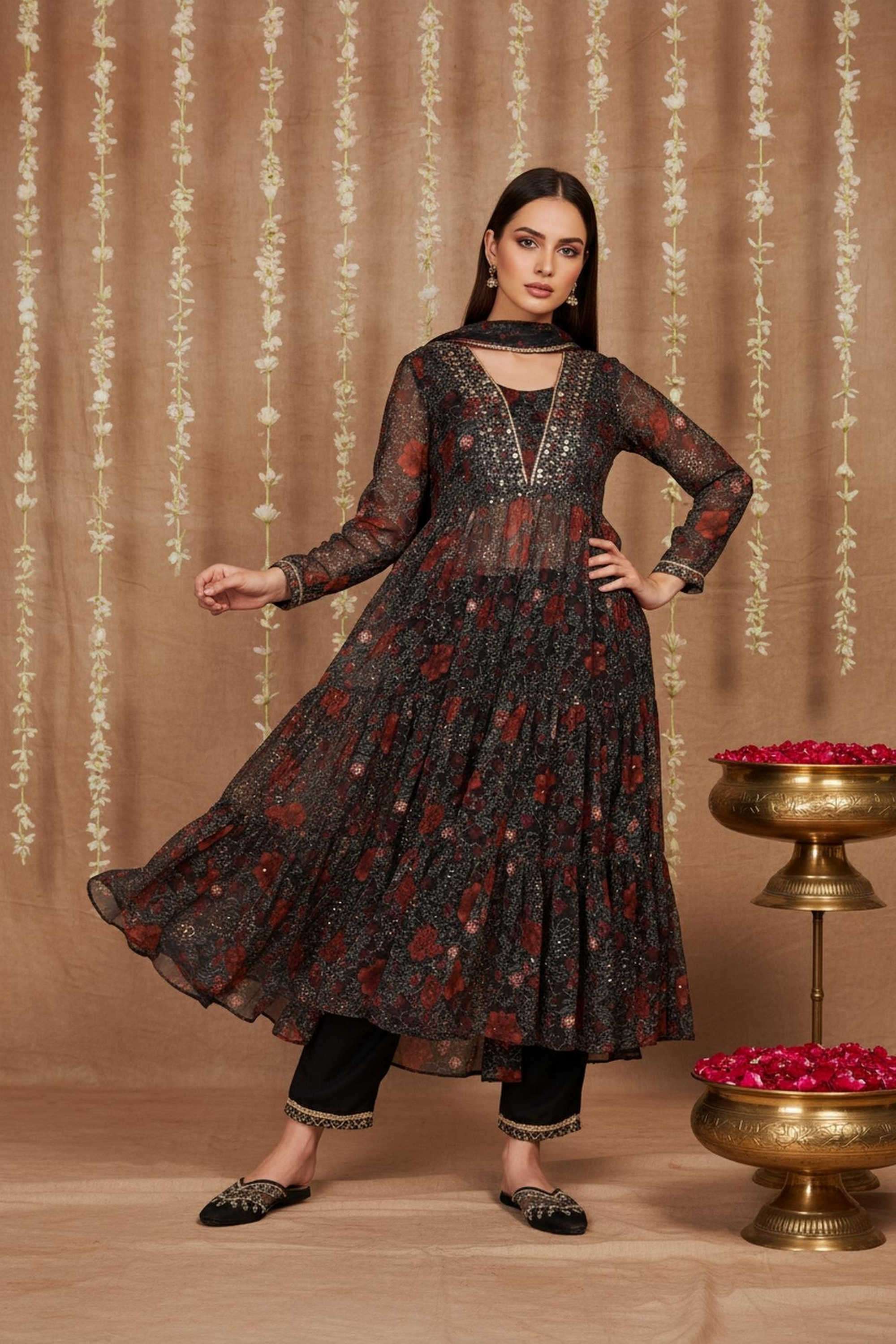 Textured-Blended-Fabric-Women-s-Festive-Wear-Kurta-Set