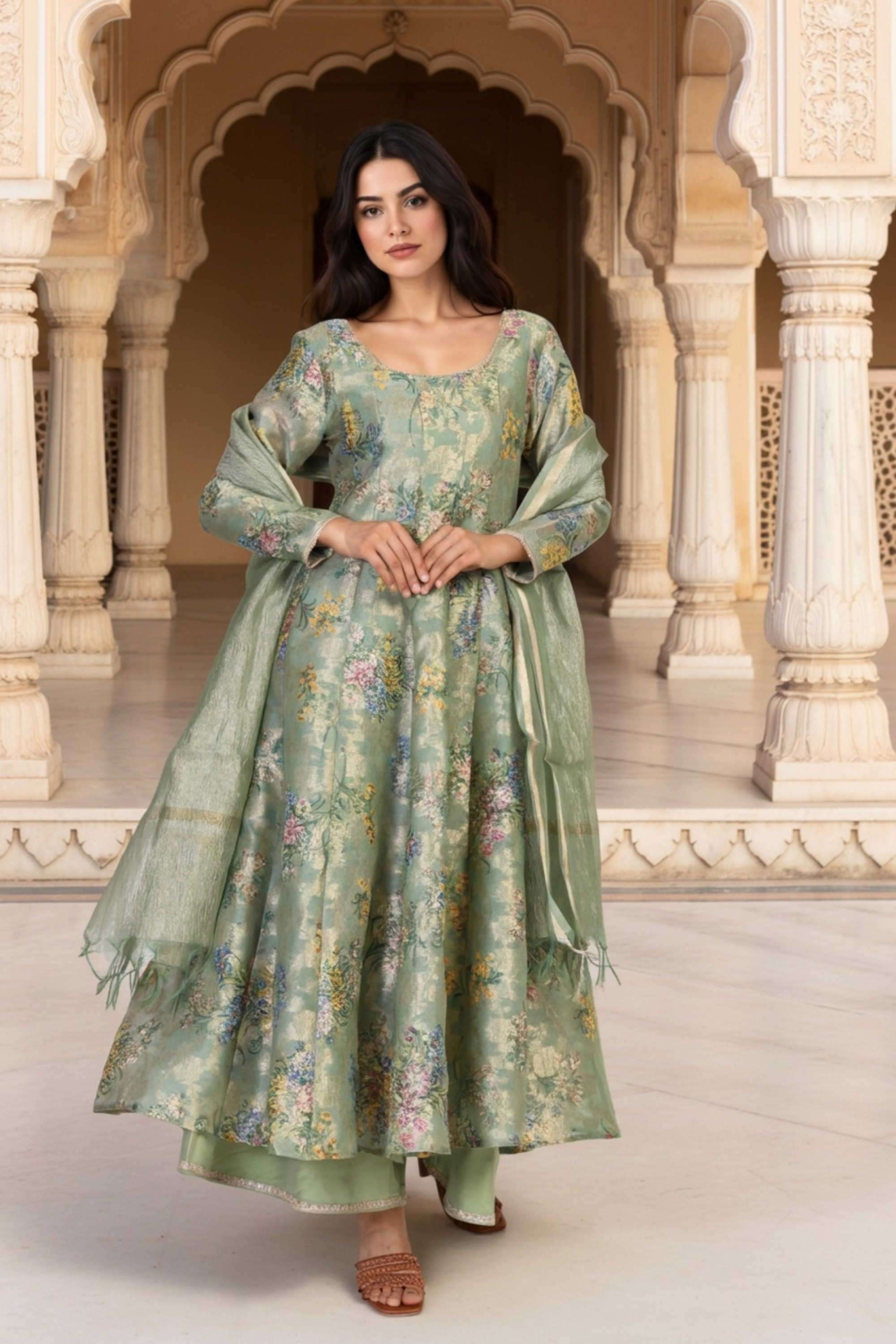 Textured-Polyester-Women-s-Festive-Wear-Kurta-Set