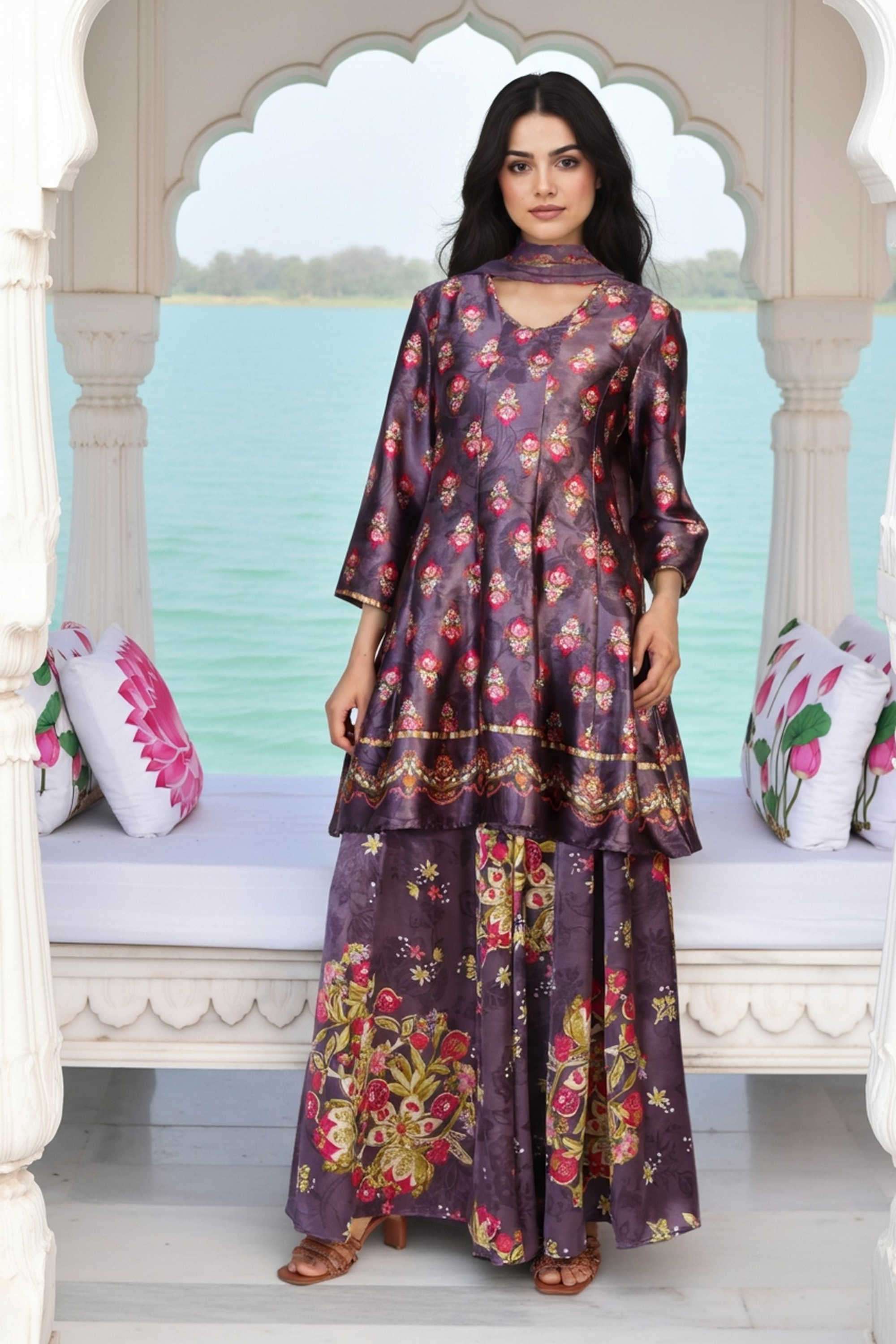 Textured-Polyester-Women-s-Festive-Wear-Kurta-Set