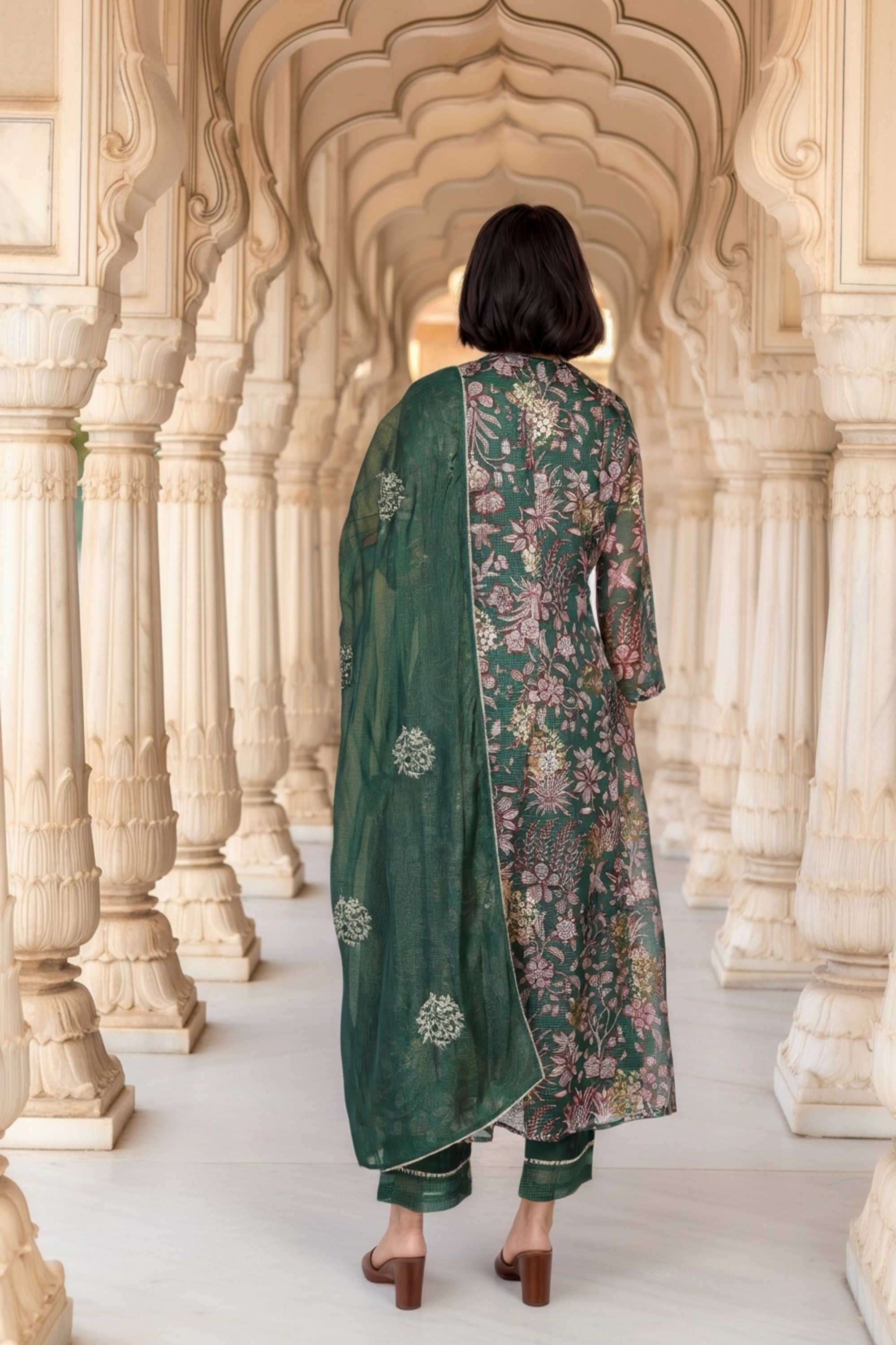 Printed-Blended-Fabric-Women-Kurta-Set
