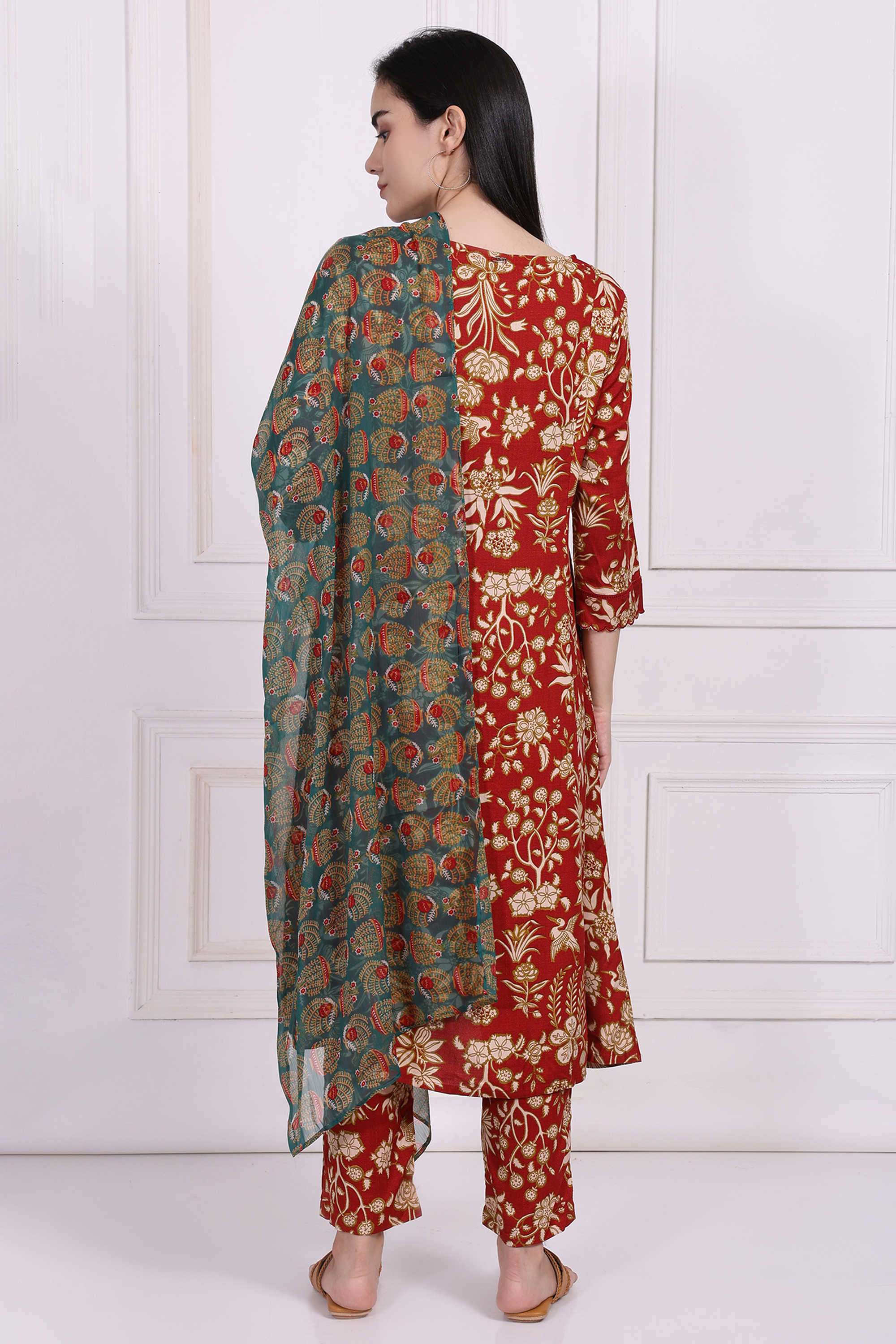 Textured-Viscose-Women-Kurta-with-Pant-and-Dupatta