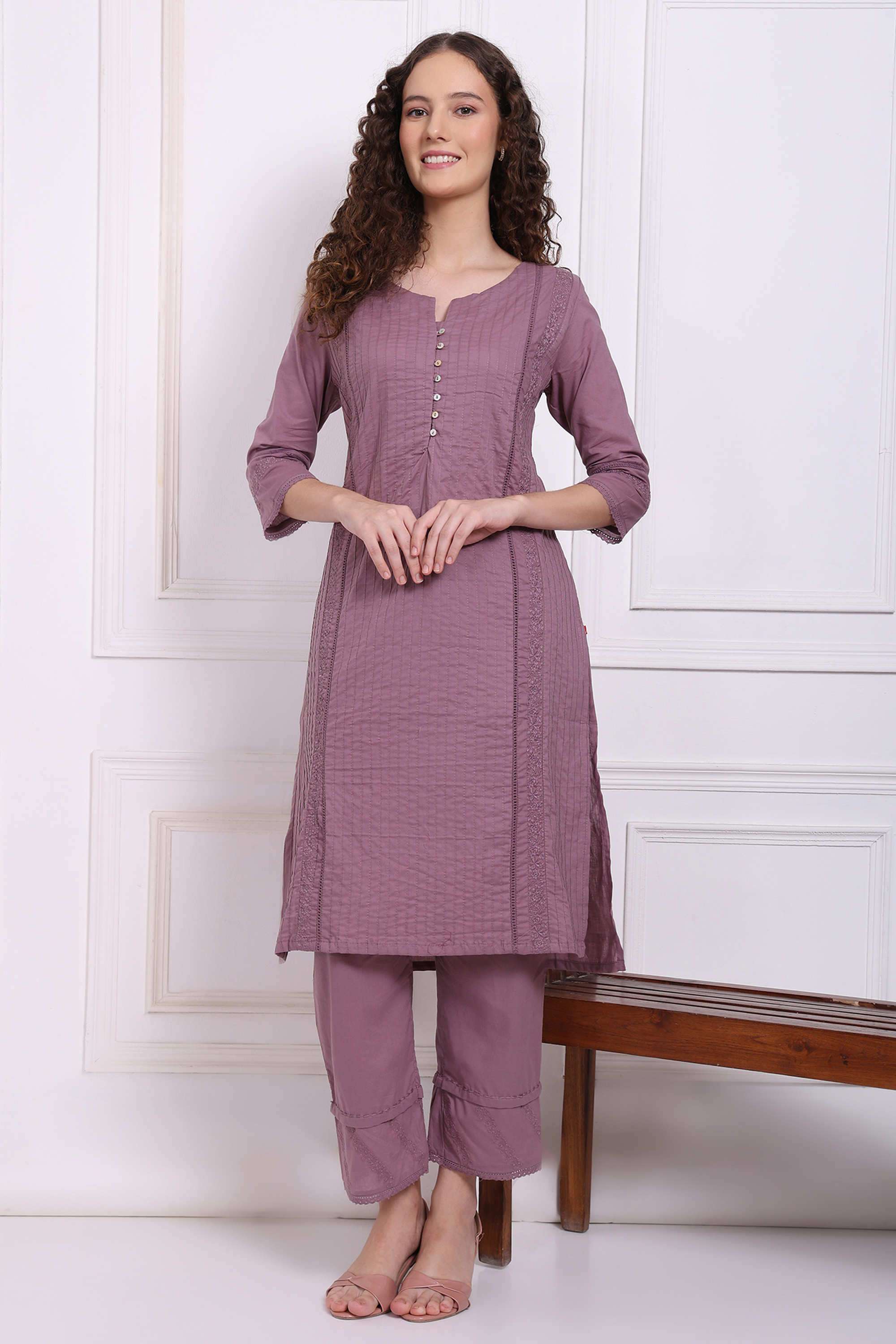 Embroidered-Above-Knee-Pure-Cotton-Woven-Women-s-Kurta-Set