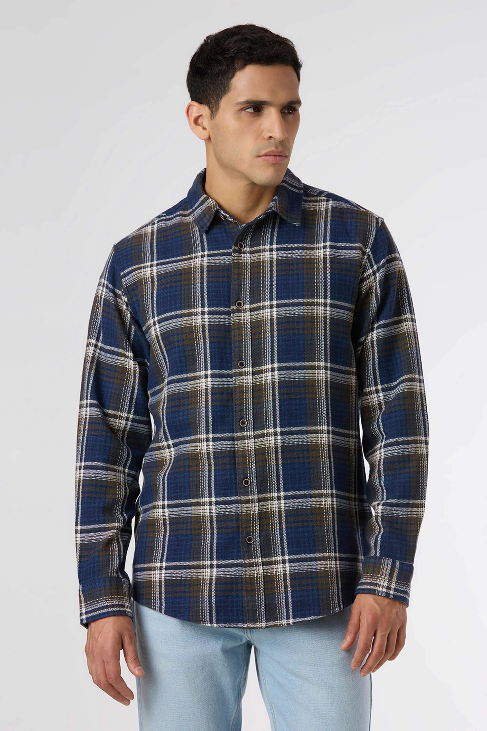 Checks-Cotton-Regular-Fit-Men-Casual-Shirt
