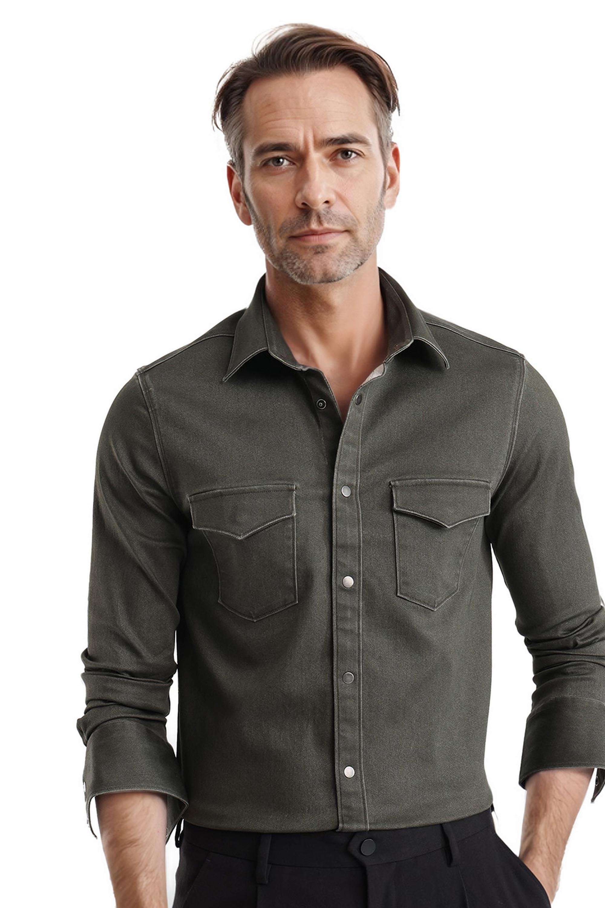 Solid-Cotton-Regular-Fit-Men-s-Casual-Shirt
