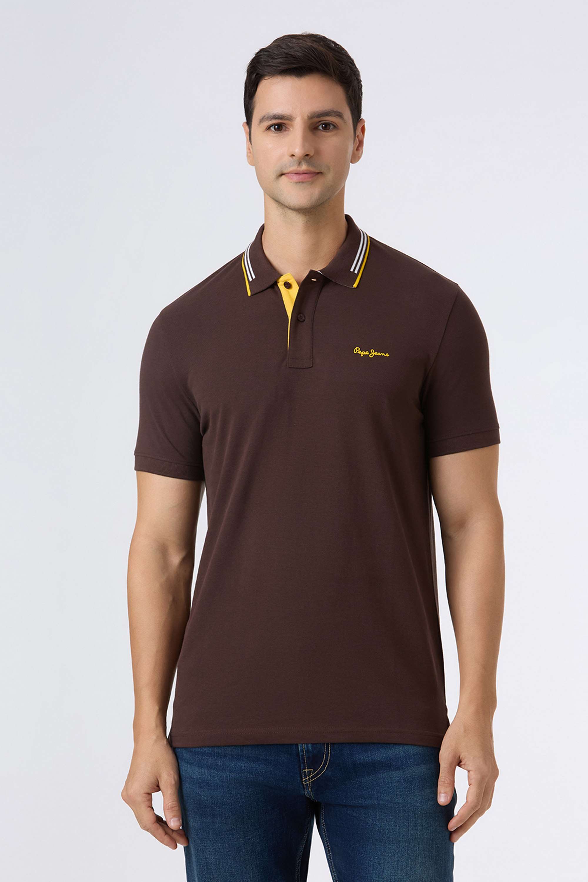 Solid-Cotton-Blend-Polo-Men-s-T-Shirt